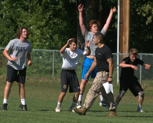 Souhegan football gets leadership training from USMC
