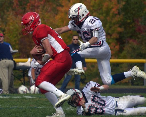 John Stark football beats Plymouth on late interception return