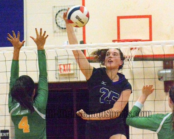 Hollis Brookline girls volleyball holds off Bishop Guertin to remain undefeated (video)