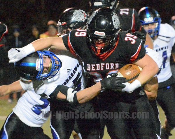 Bedford football plays near-perfect first half in win over Merrimack (video)