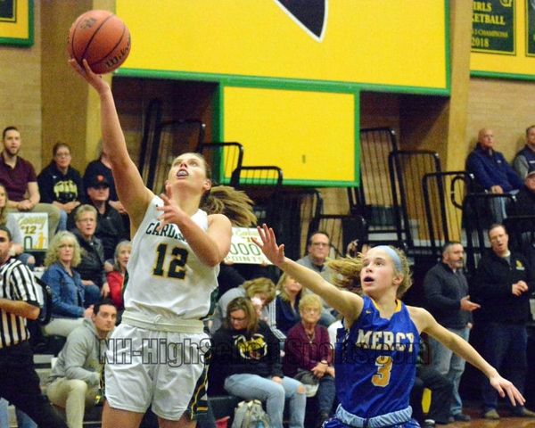 Carney scores 1,000th point as Bishop Guertin girls basketball rolls past Mercy