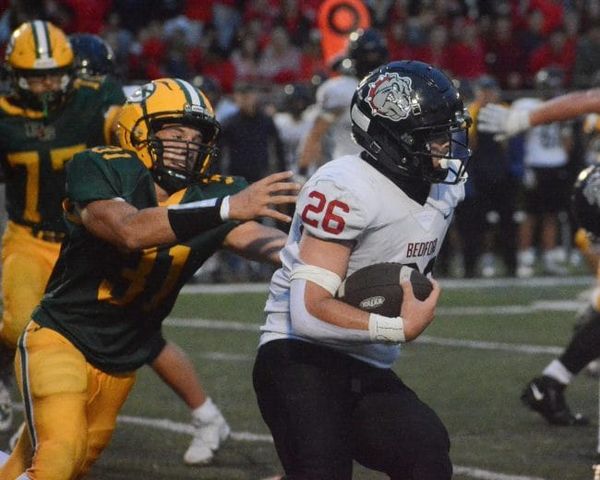 Bedford football’s balanced attack helps lead to win against Bishop Guertin (video)