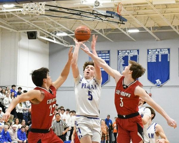 Pelham boys basketball comes back to take OT win over Coe-Brown in D2 quarters (video)