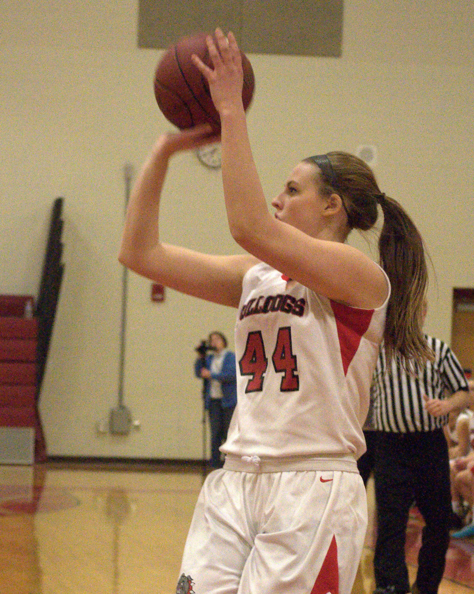 Bedford's McKenzie Brown puts up a shot.