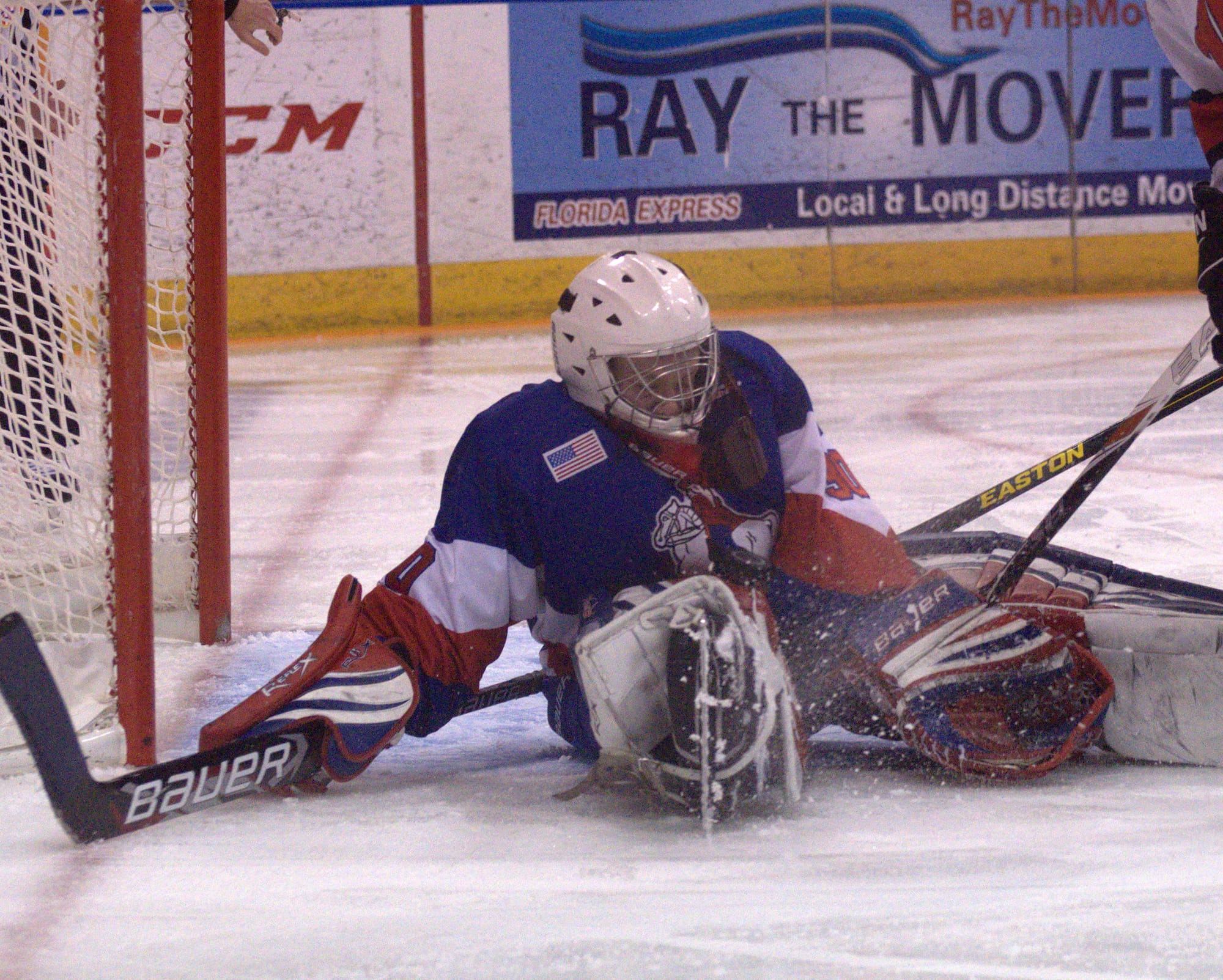 John Stark/Hopkinton goalie Connor McDonald makes a save during the Division III championship game.