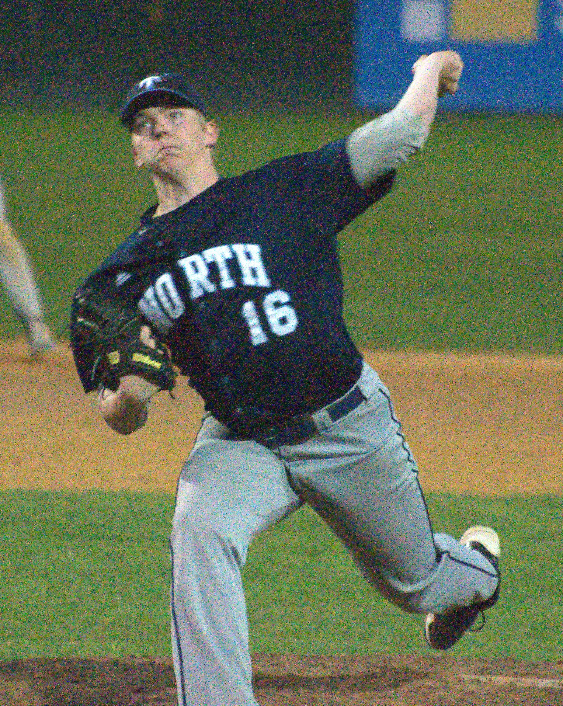 Nashua North's Mike Roberts delivers a pitch during Wednesday's game against Nashua South.