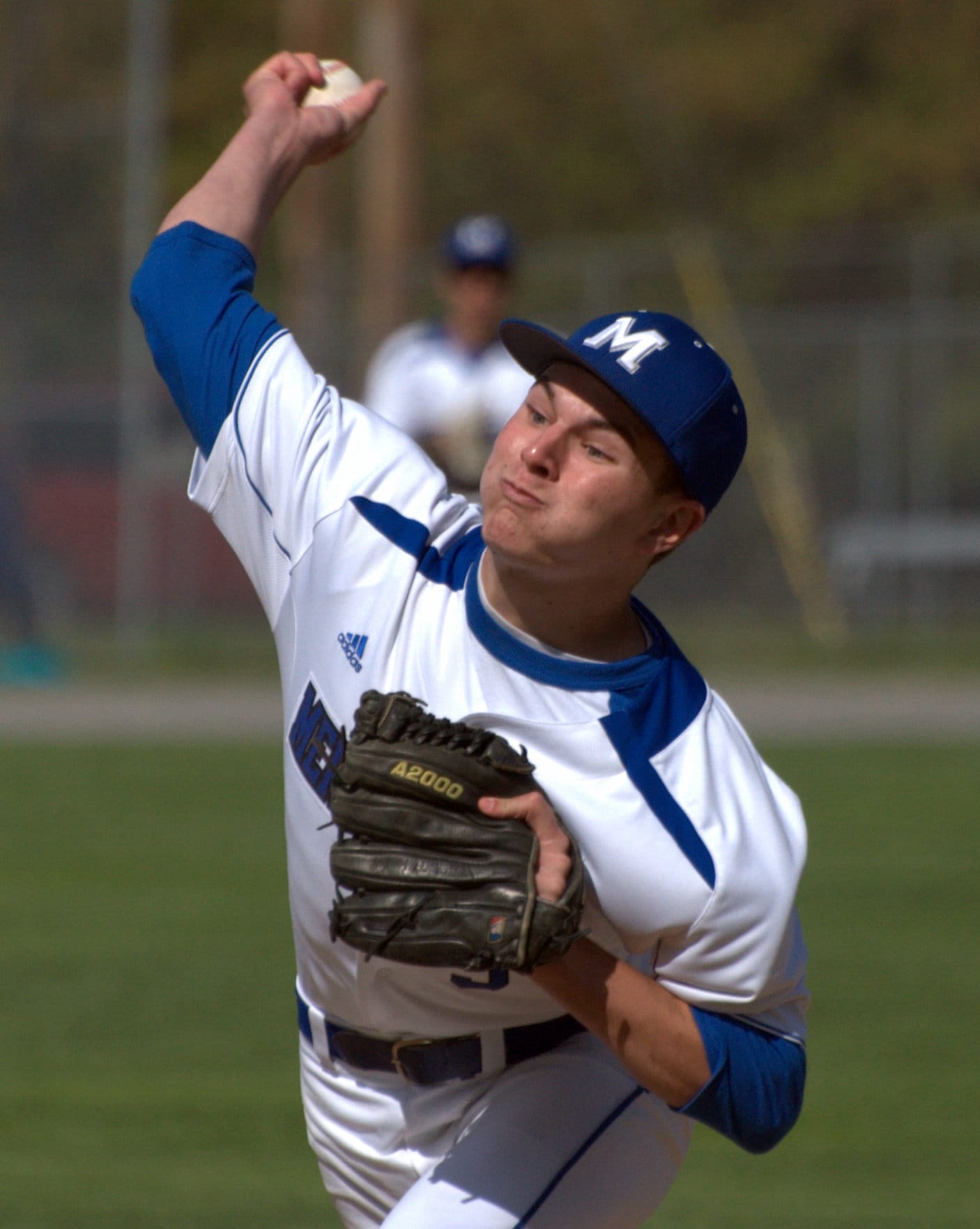 Merrimack's Evan McCormick delivers a pitch during Monday's game.