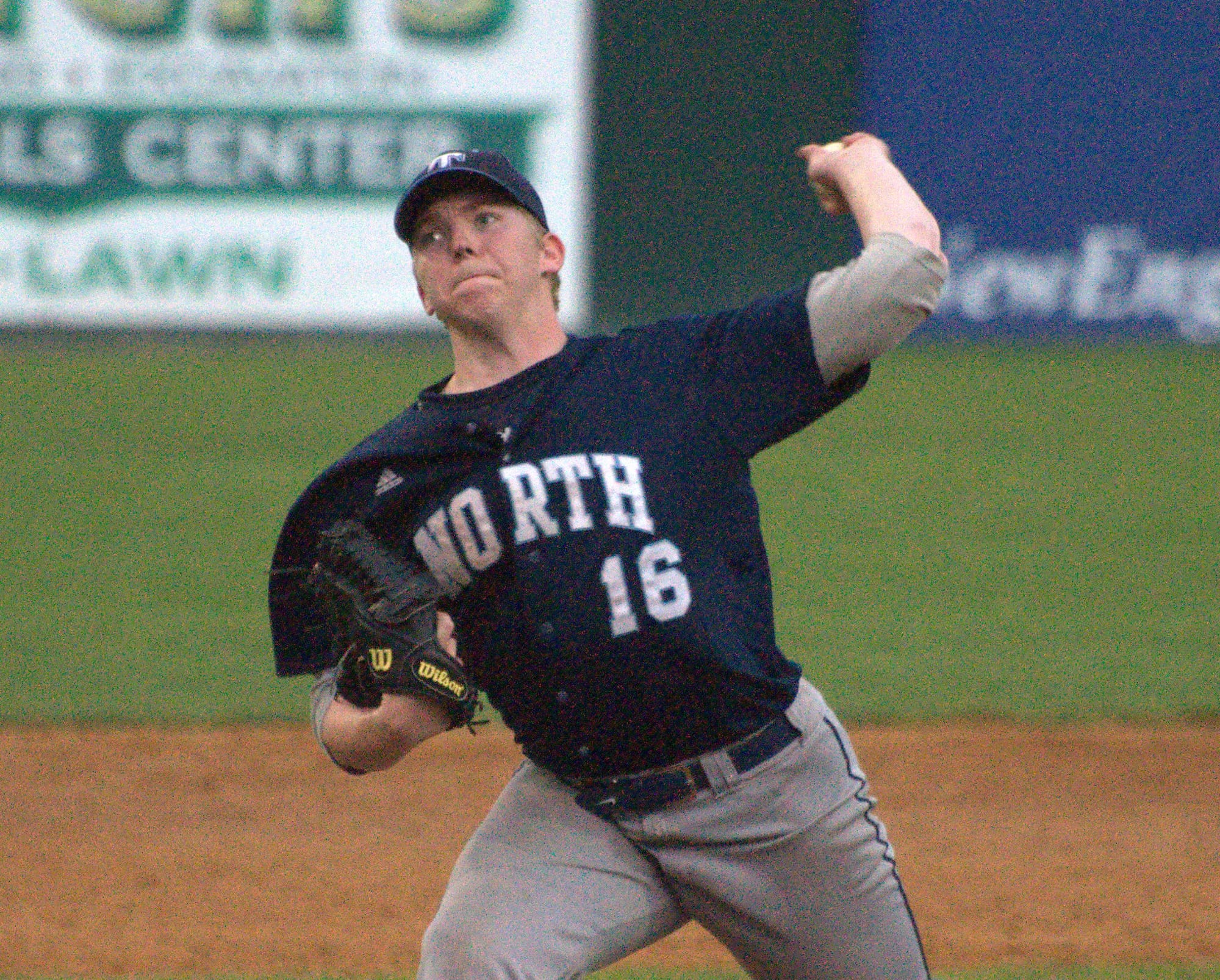 Nashua North's Mike Robert delivers a pitch during Wednesday's game against Pinkerton. For more photos, go to the Photo Album.