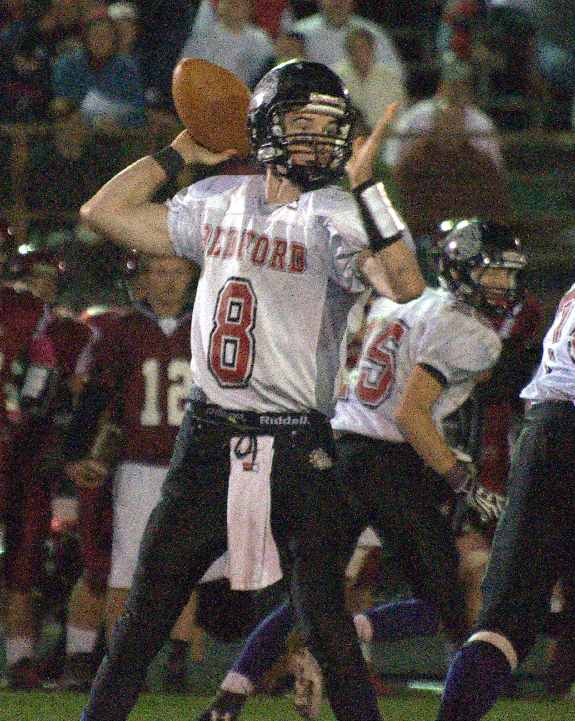 Bedford's Dan Colella throws a pass during Friday's game.