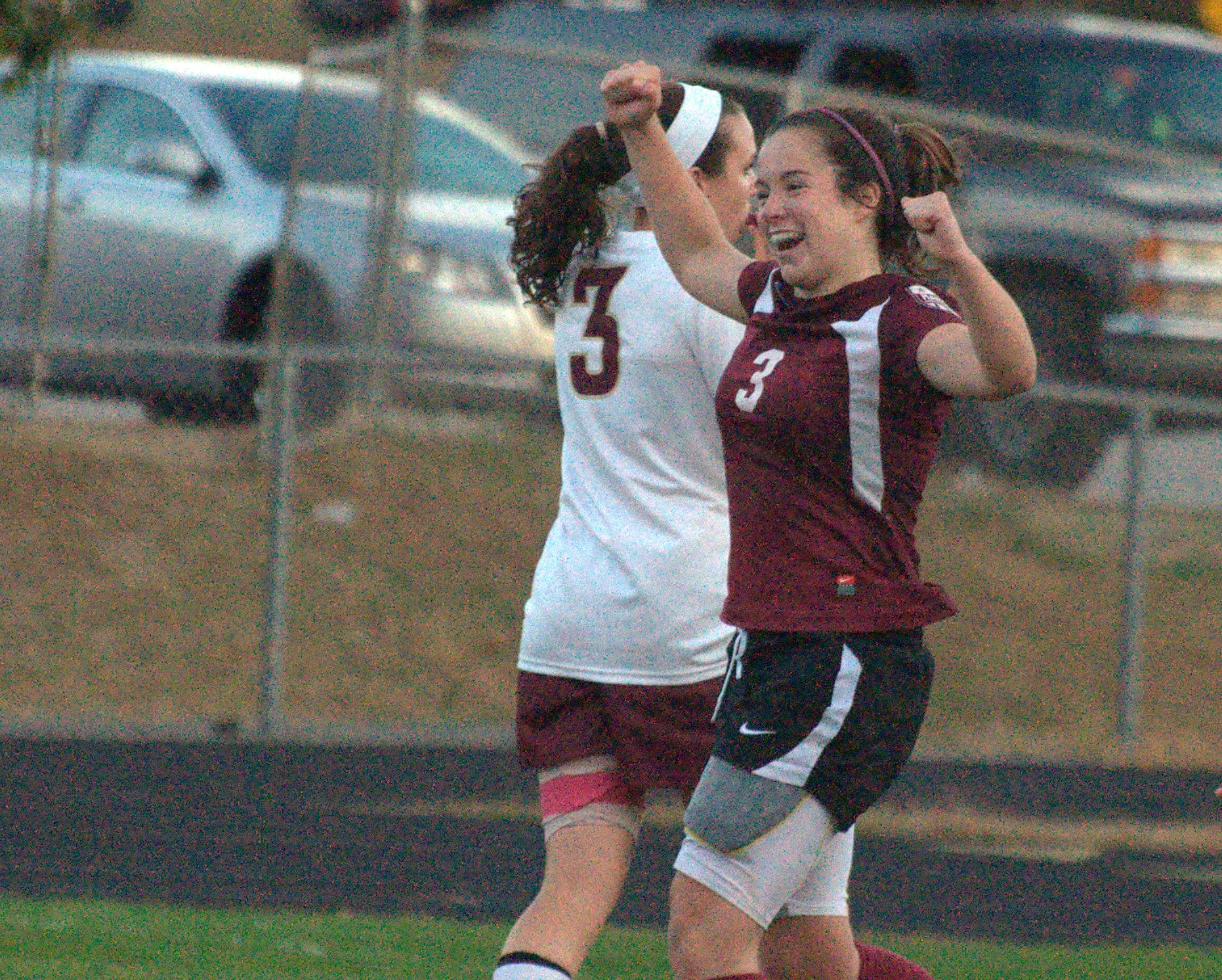 Hanover's Kelly Brigham celebrates after scoring a goal against Alvirne on Thursday. For more photos, go to the Photo Album.
