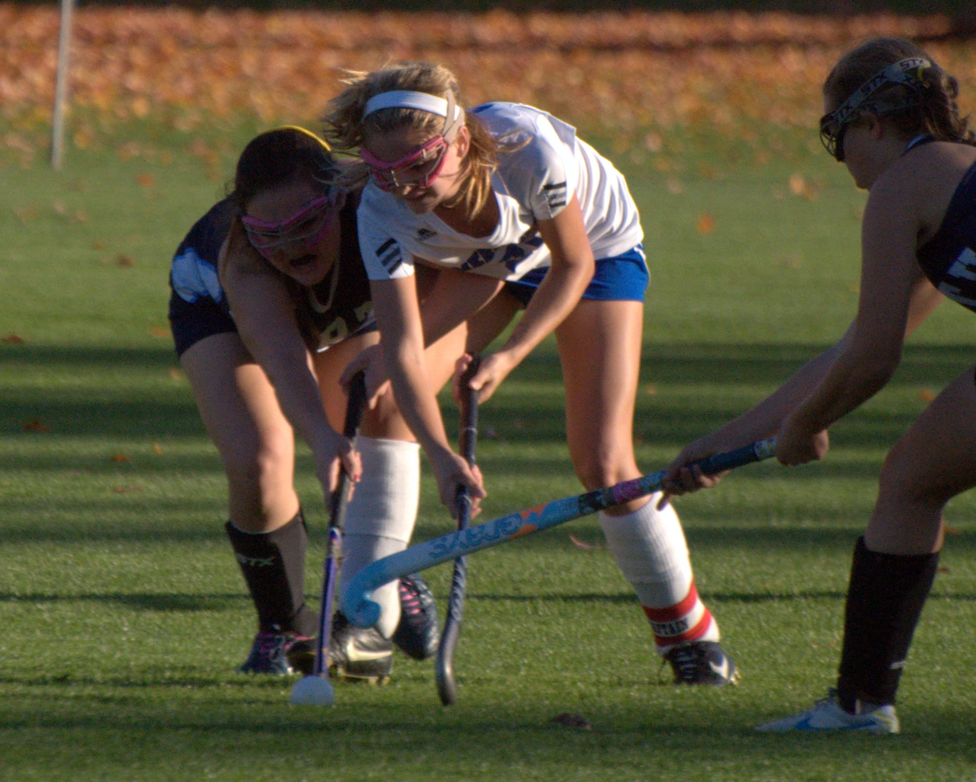 Merrimack's Cassie Smith battles for the ball during a game against Nashua North this season.