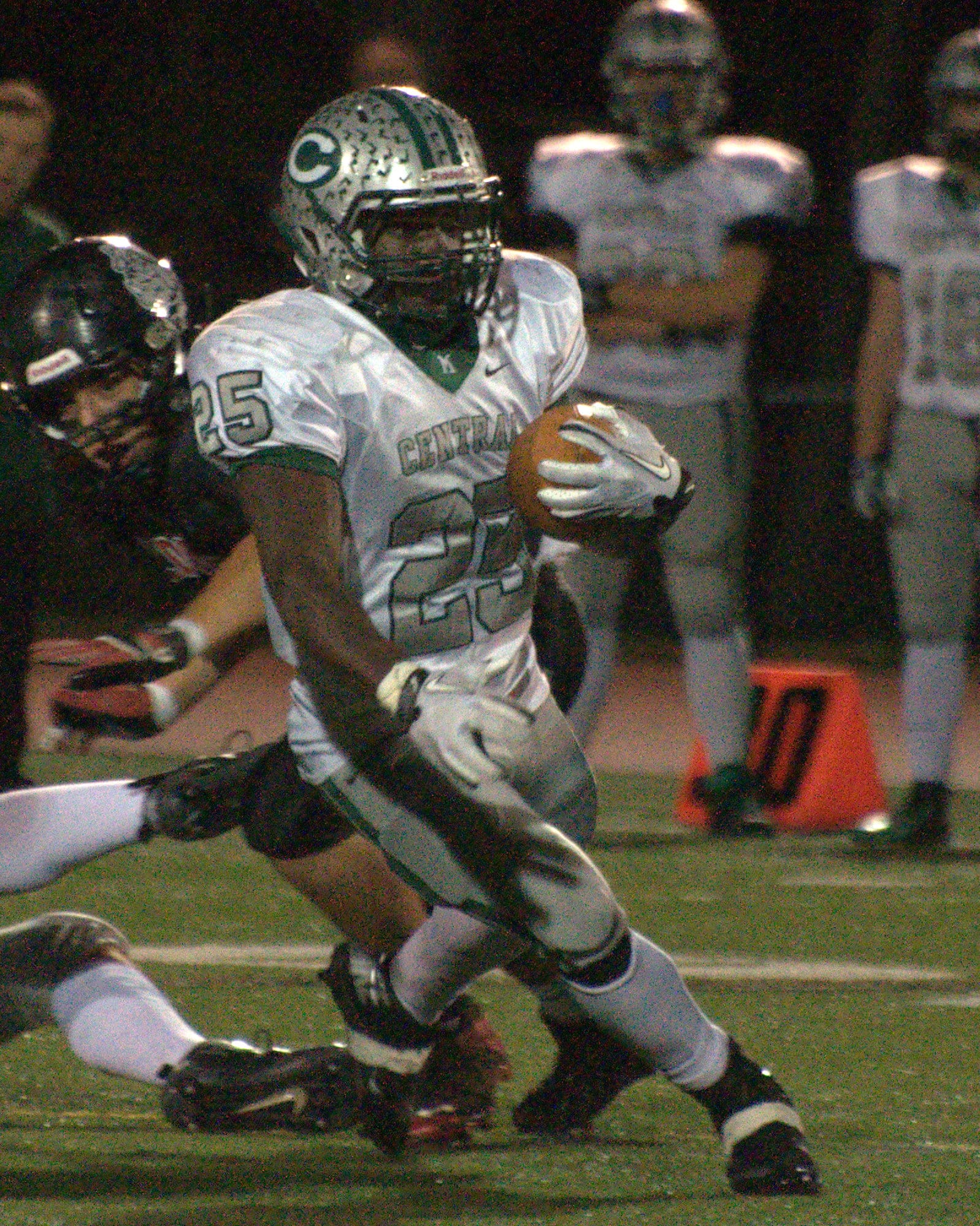 Manchester Central's Jesiah Wade carries the ball during Friday's win over Bedford.