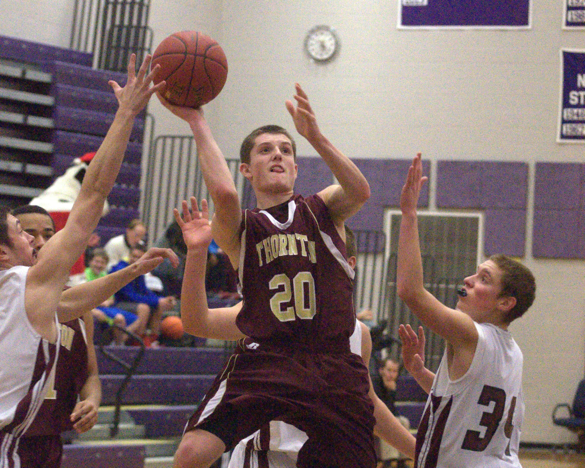 Thornton Academy's Evan Wright splits the Goffstown defense during Thursday's game.