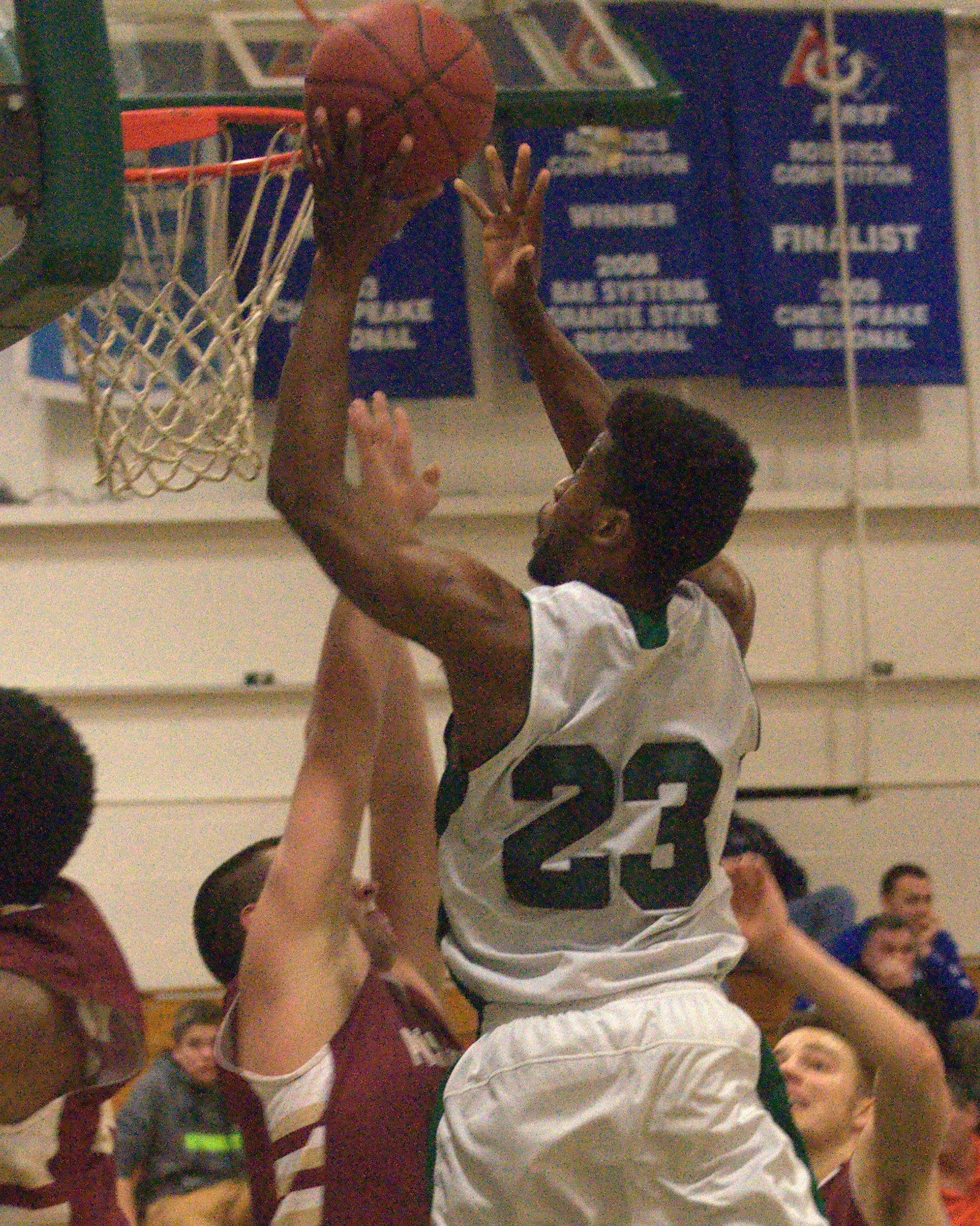 Pembroke's Kafani Williams goes in for a layup.