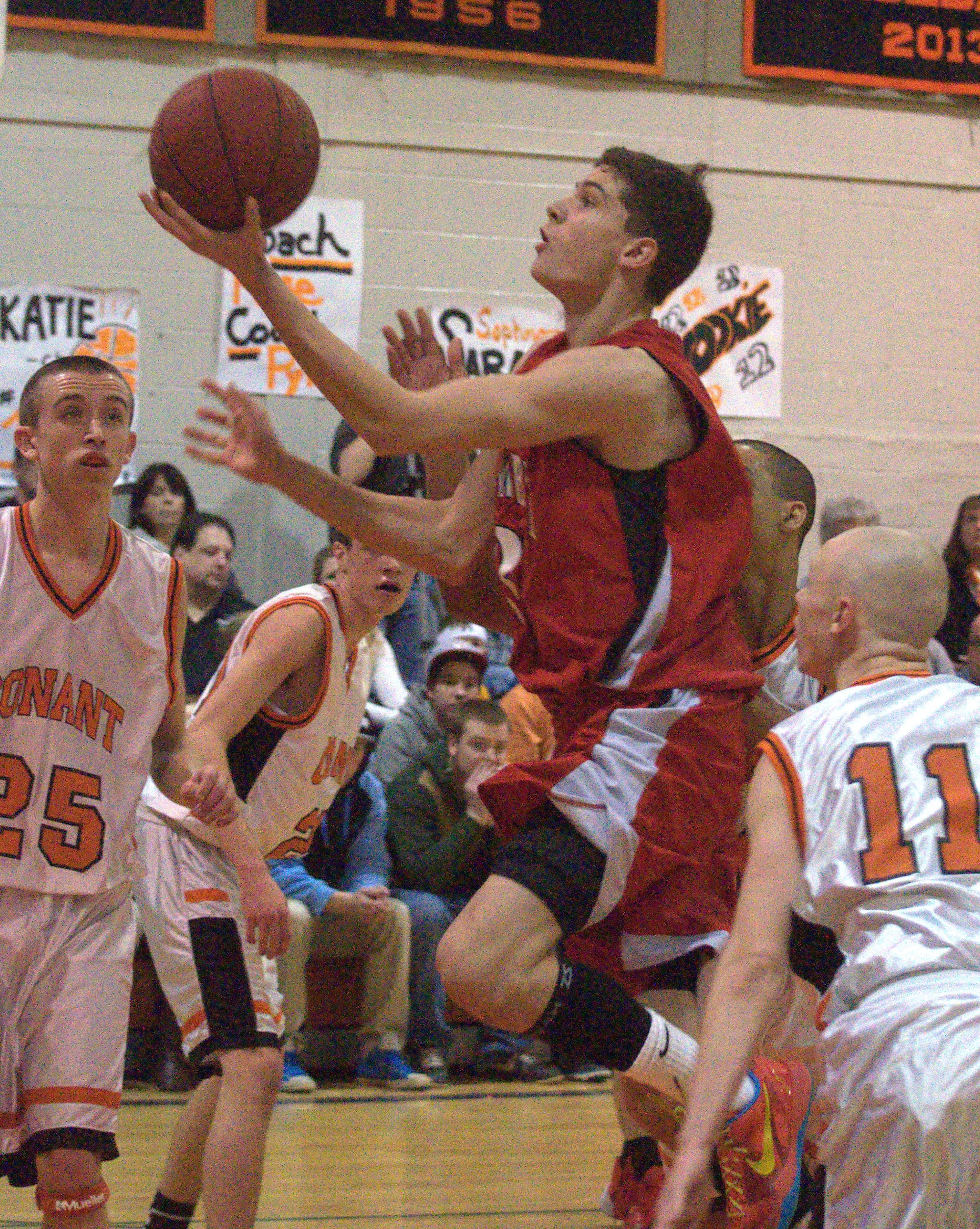 Campbell's Zach Bergeon makes a move to the basket during Wednesday's game against Conant.