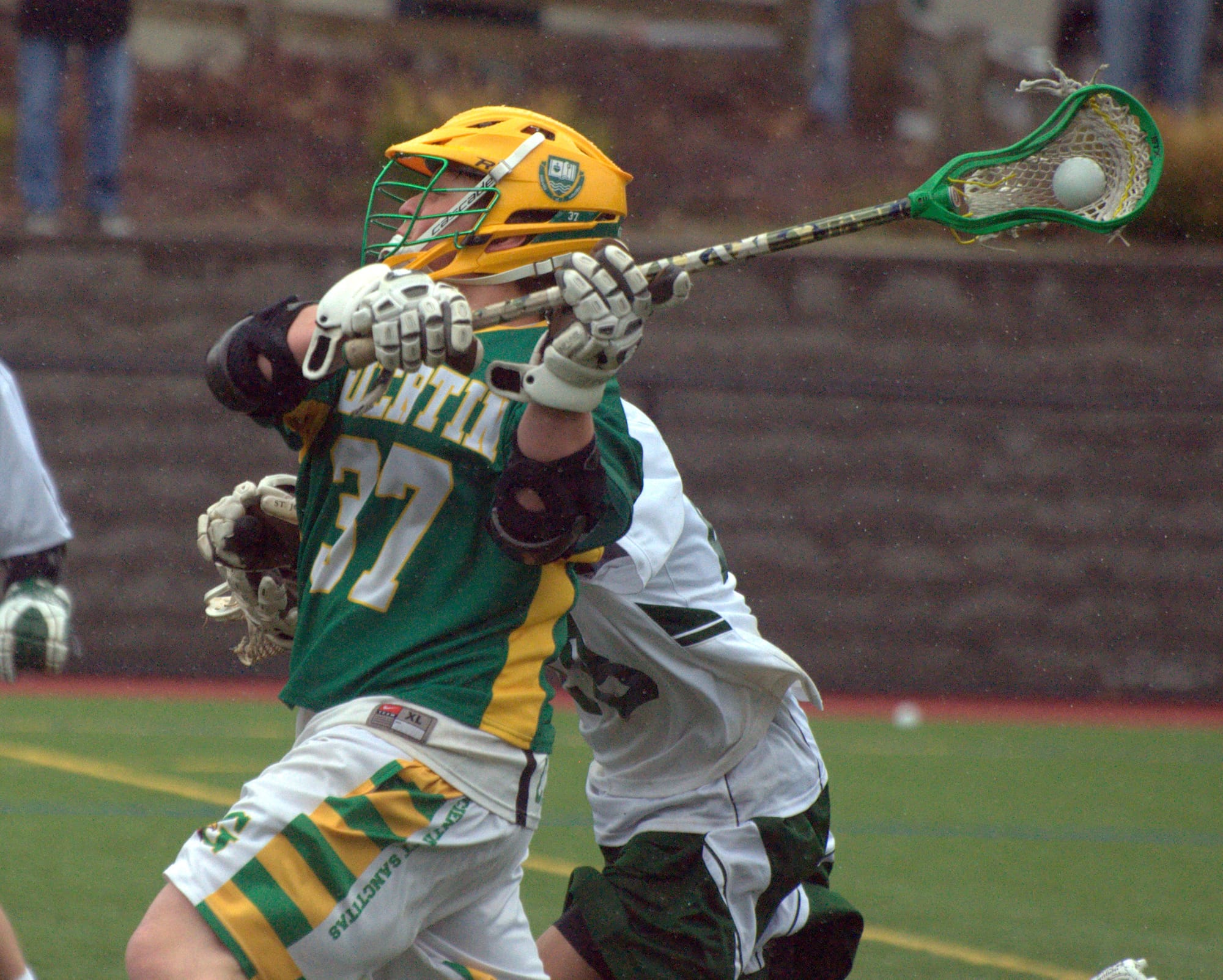 Bishop Guertin's John Miller gets ready to shoot the ball during Saturday's game against St. Joseph's.