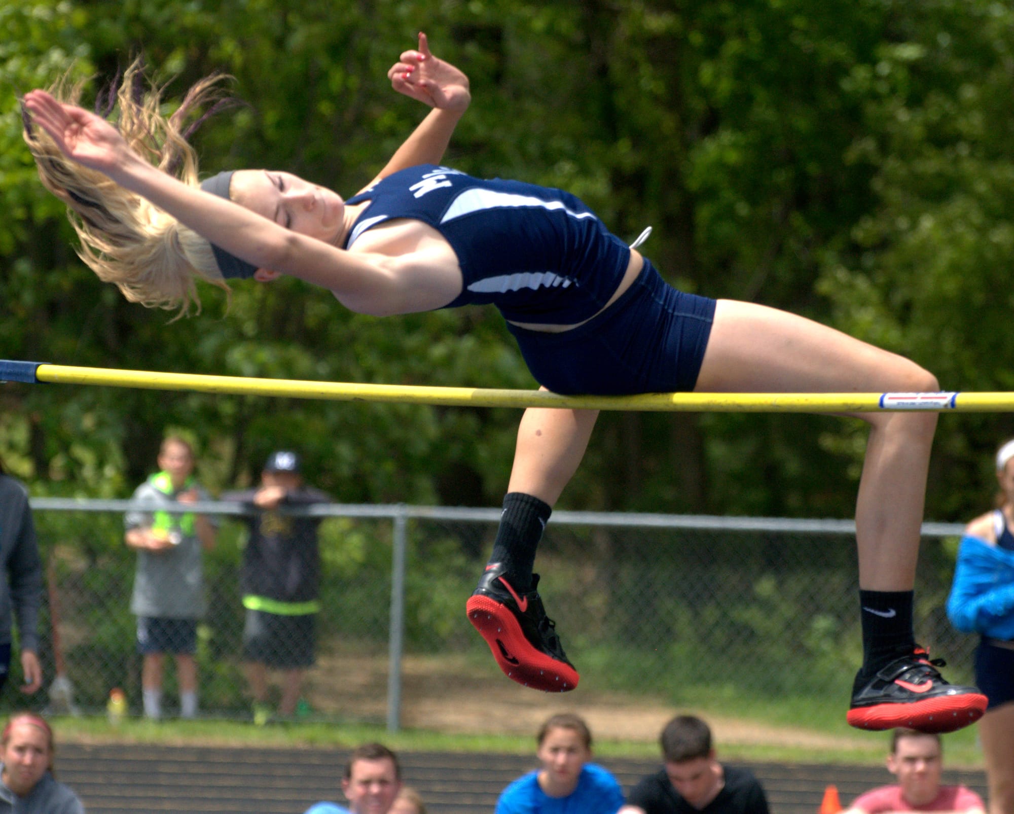 Milford's Olivia Rougeau won the girls high jump