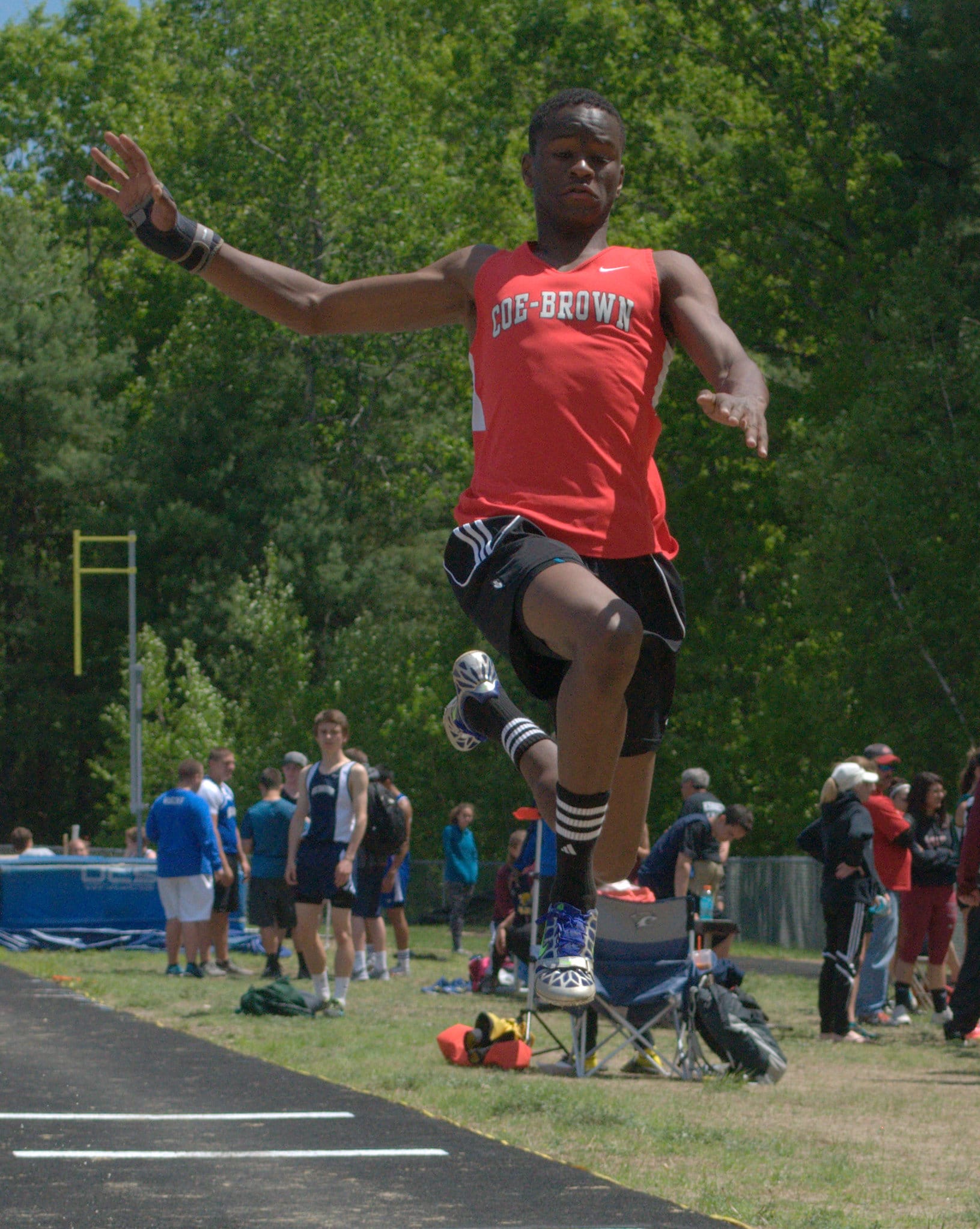 Coe-Brown's Isaac Nowland won the long jump.