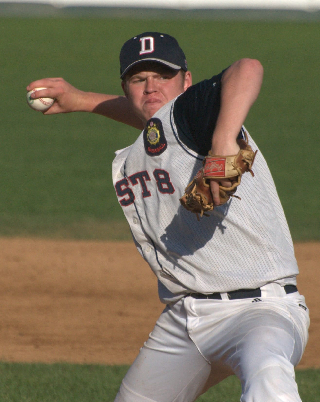 Dover's Casey Aubin delivers a pitch.