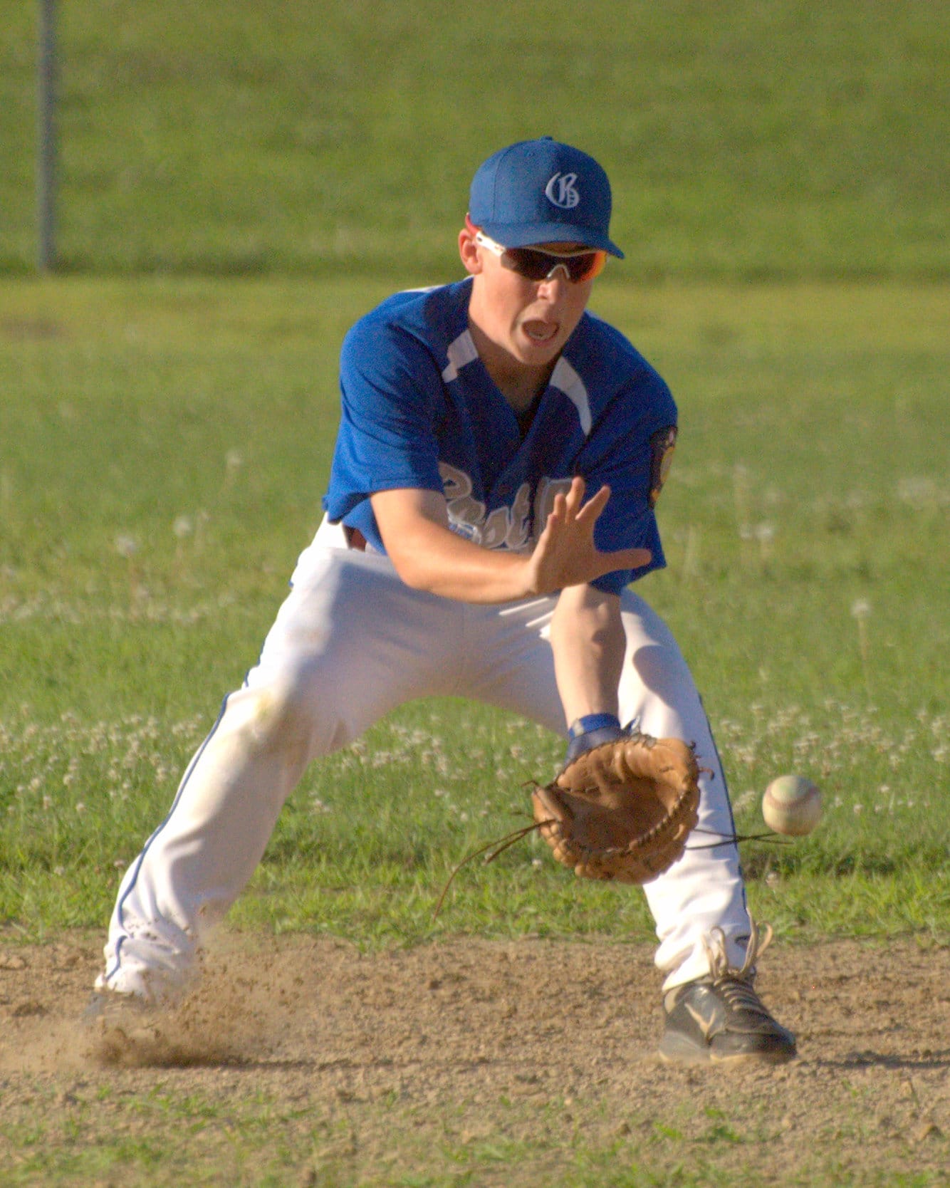 Goffstown's Dylan Skinner fields a groundball.