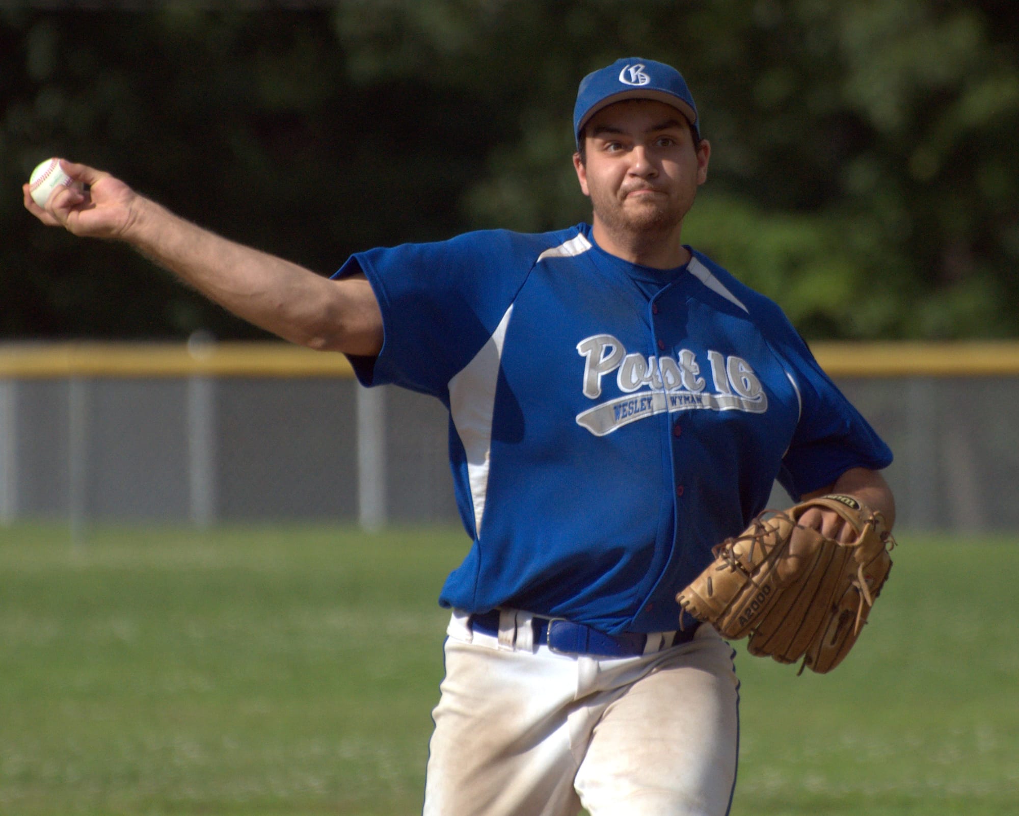 Goffstown's Tyler Perron delivers a pitch during Thursday's game.