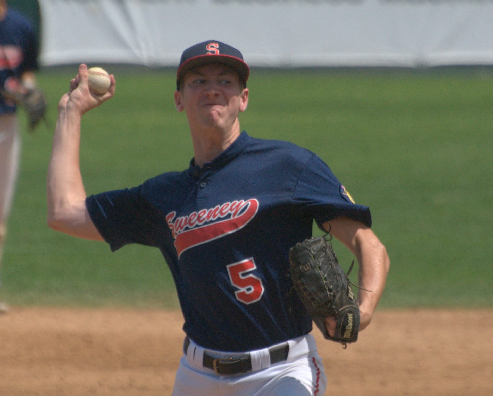 Sweeney's Nolan Flynn delivers a pitch.