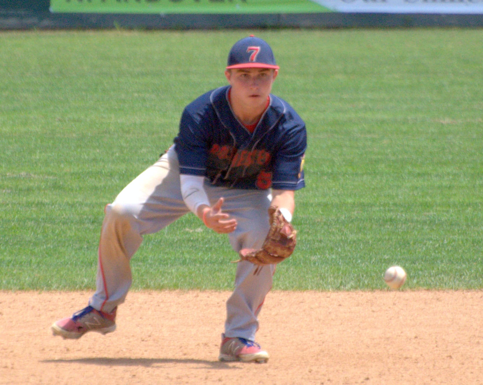 Rochester's Ricky Creteau fields a groundball.