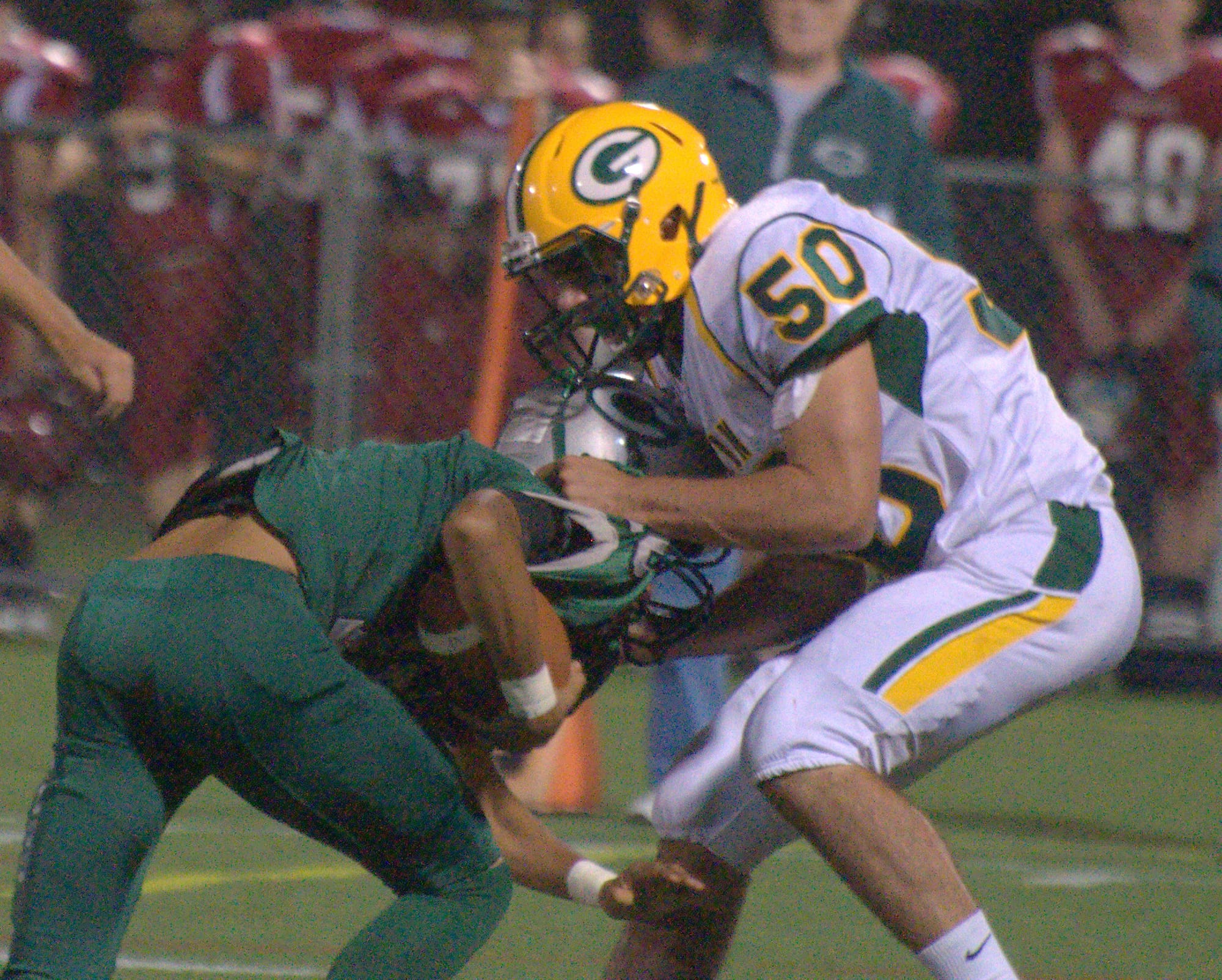 Bishop Guertin's Joe Goudy makes a tackled during Friday's scrimmage against Manchester Central.