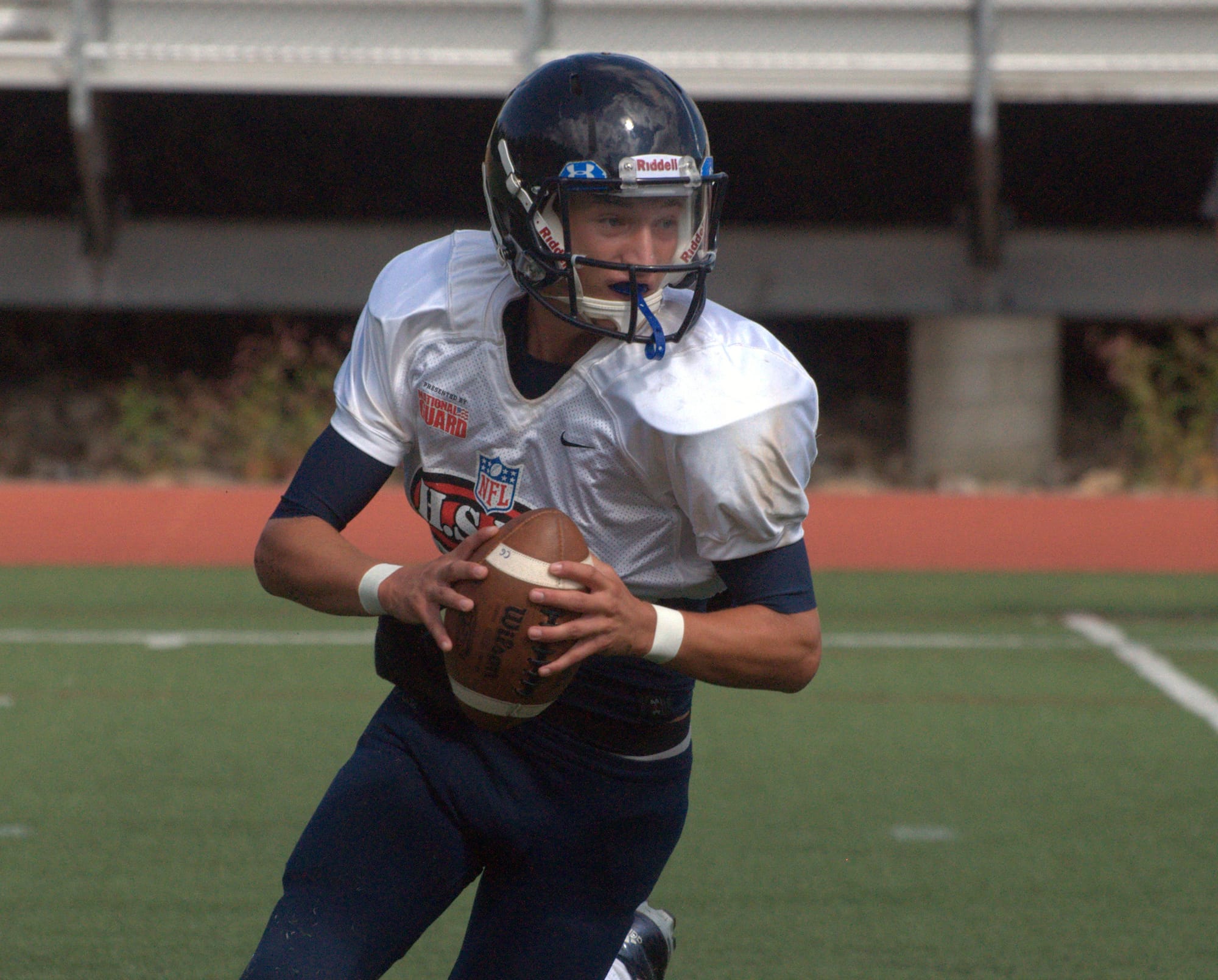 Nashua North's Colby Gunter looks for an open teammate.