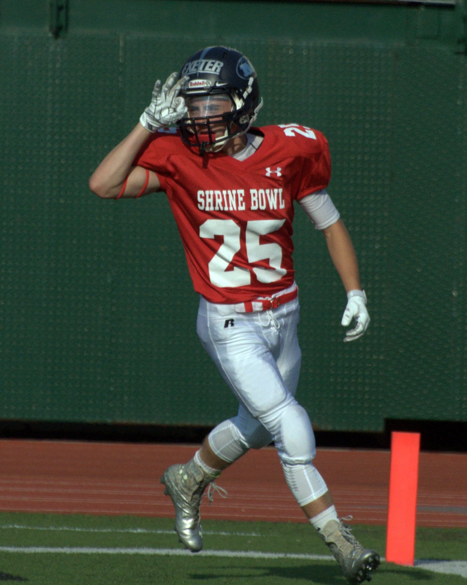 New Hampshire's Cole Martin celebrates after catching a touchdown pass.