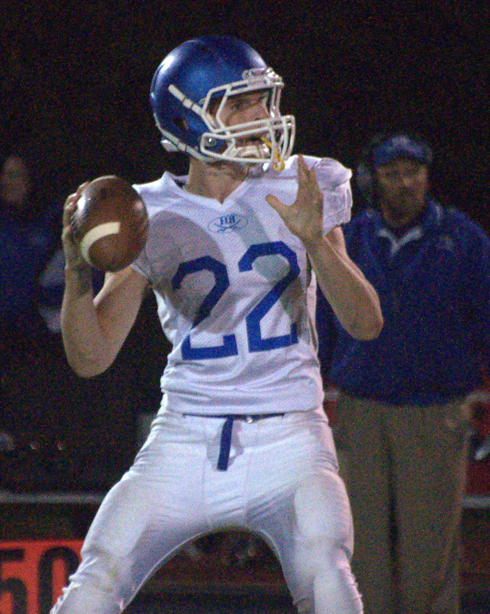 Hollis Brookline's Patch Zorn looks for a receiver.