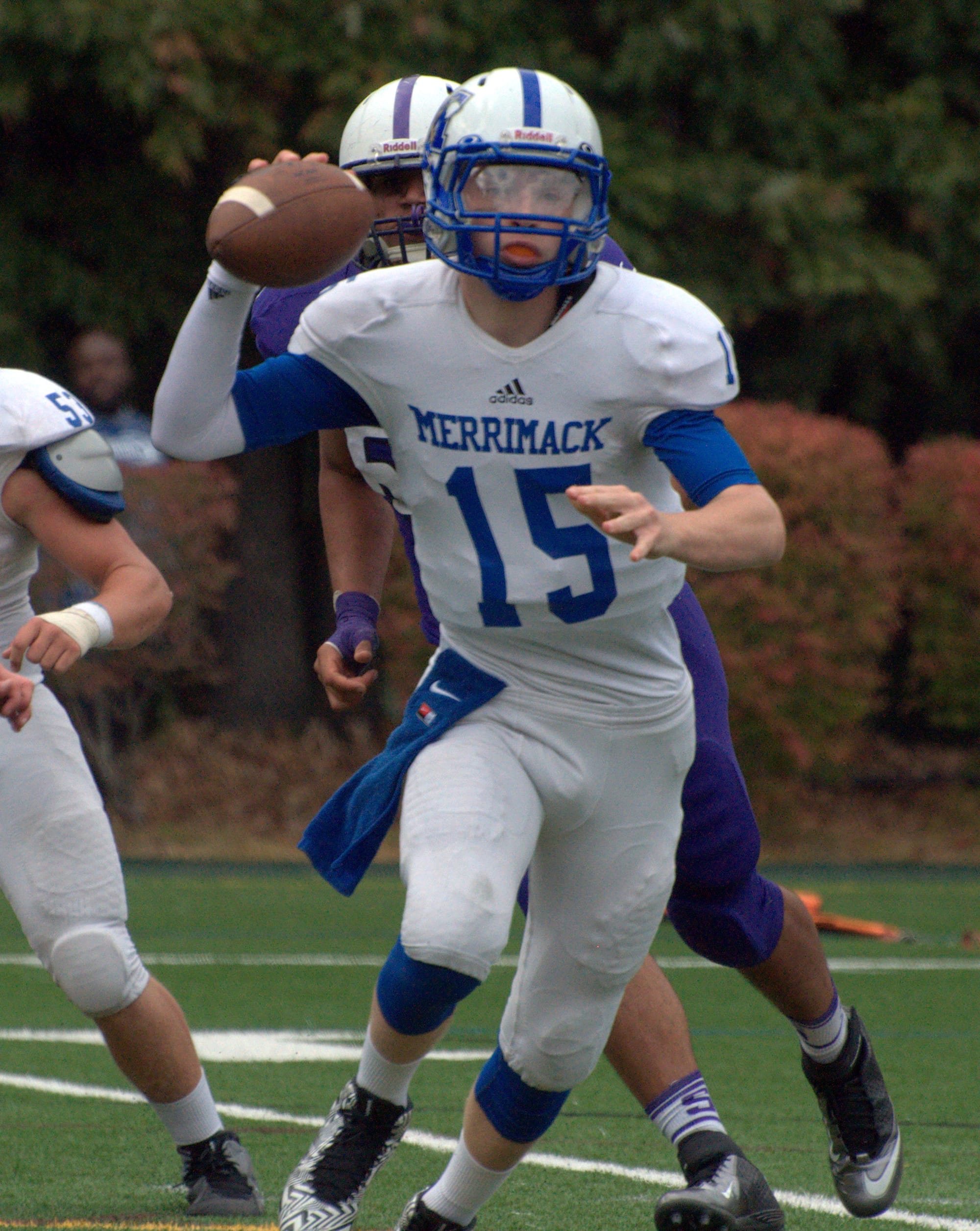 Merrimack's Justin Grassini gets ready to throw the ball.