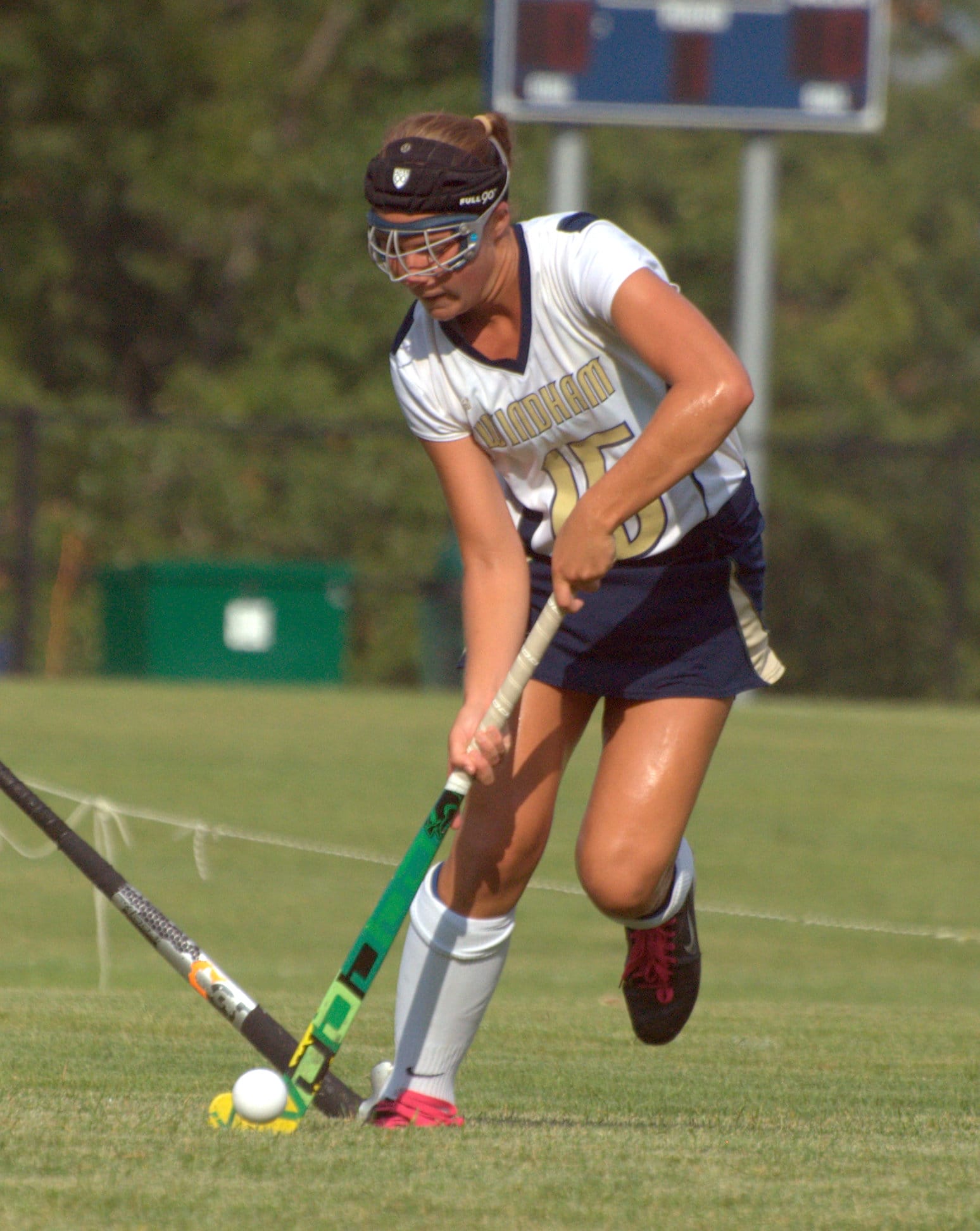 Windham's Justine Levesque tries to advance the ball.