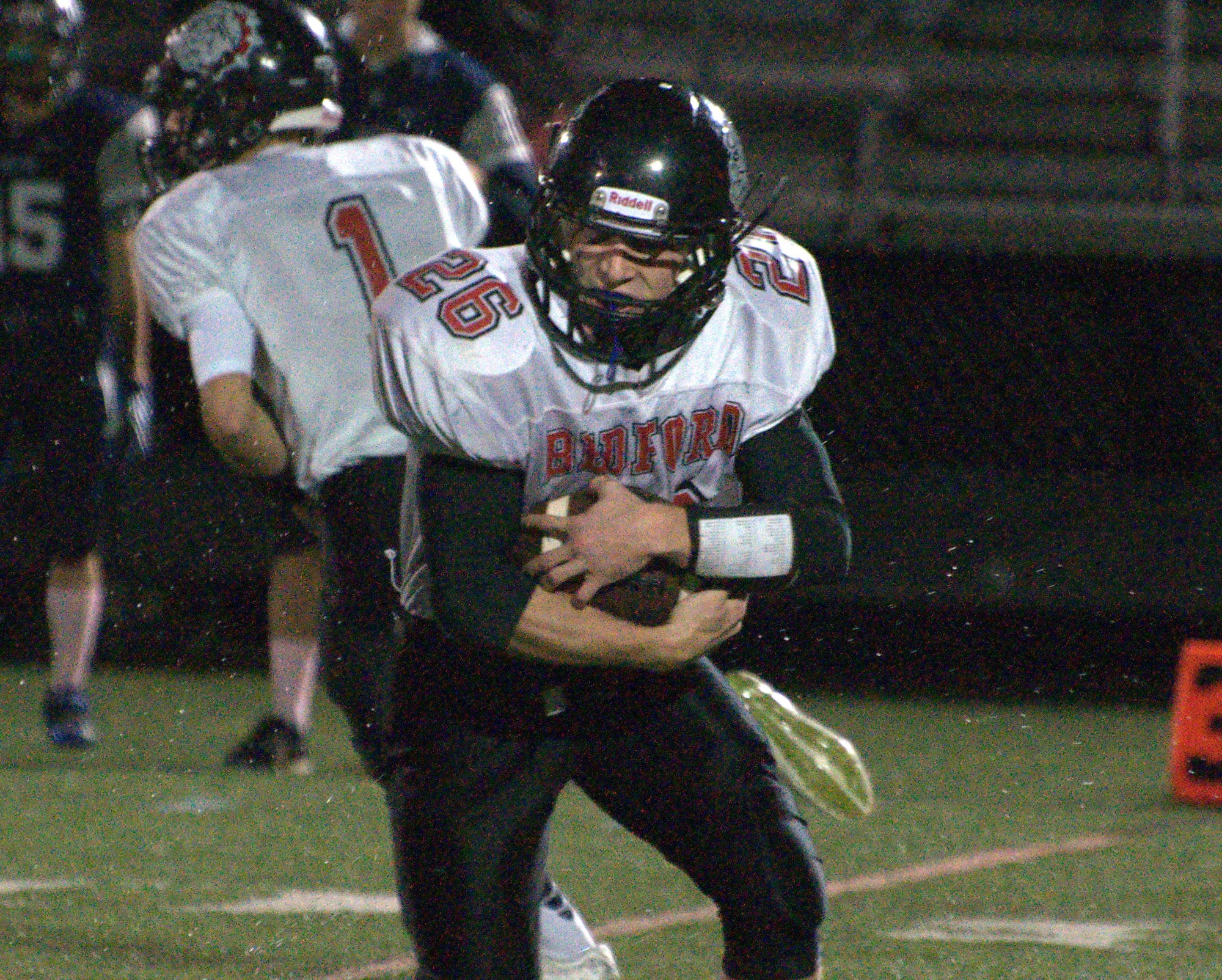 Bedford's Colin Cashin runs with the ball during Saturday's game against Exeter.