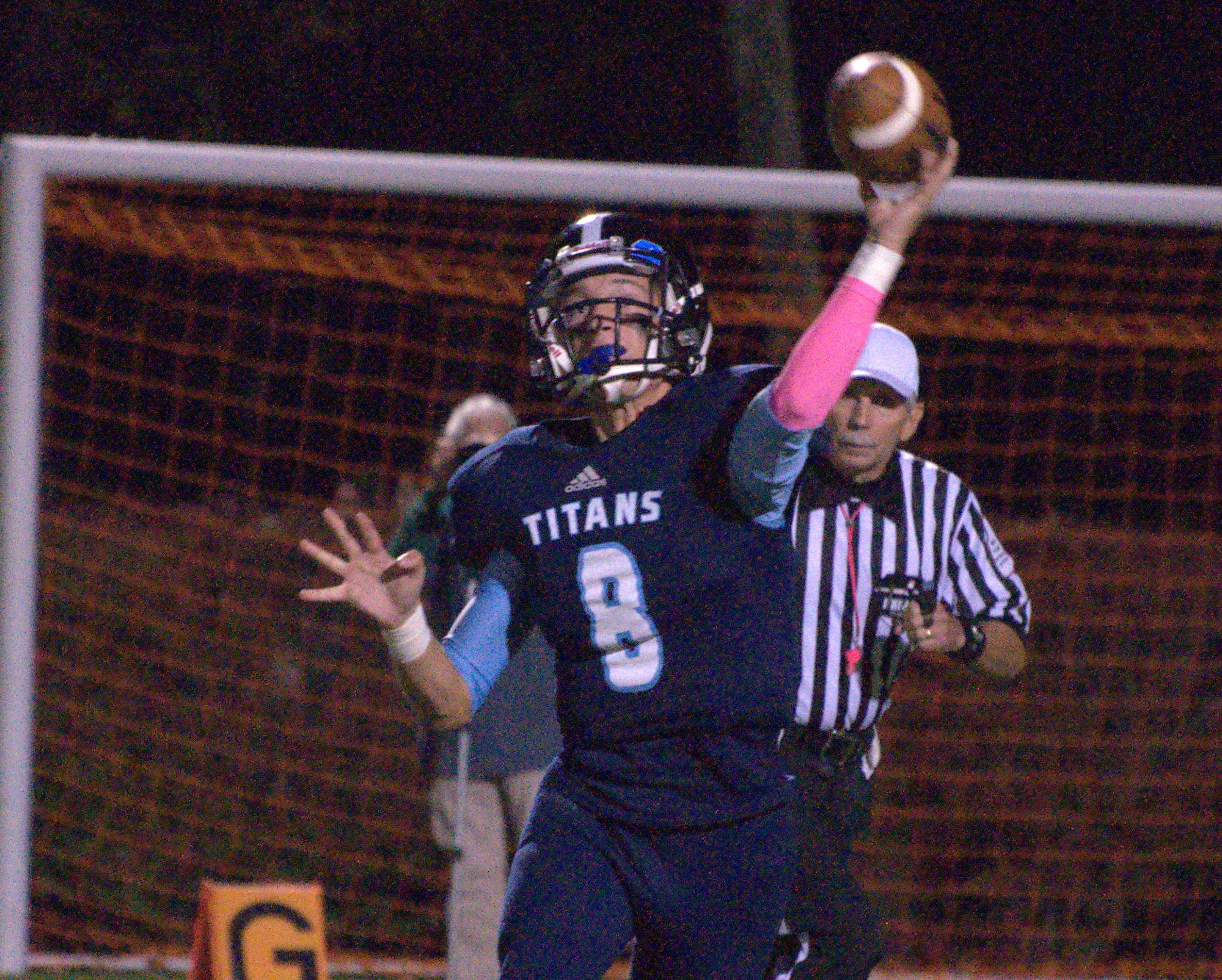 Nashua North's Colby Gunter throws a pass.