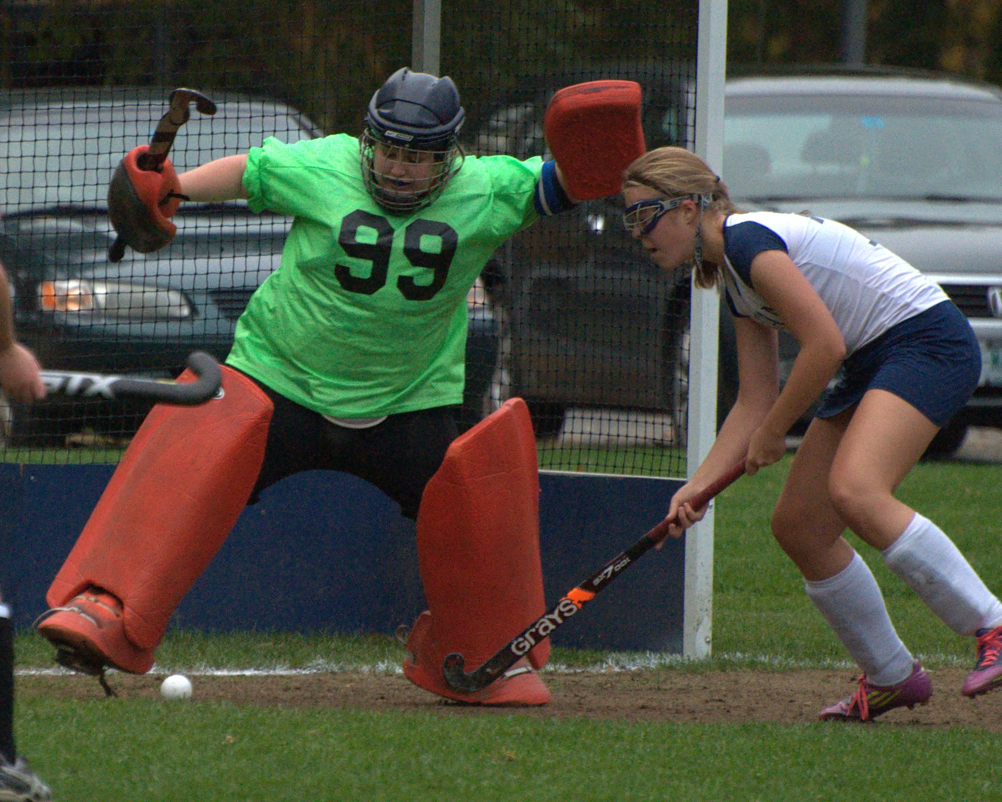 Milford goalie Kaitlyn Nelson makes a save during Tuesday's game.