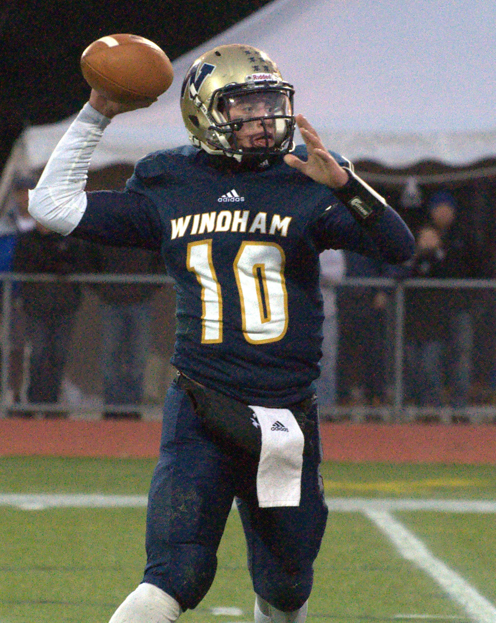 Windham's Brendan McInnis throws a pass.