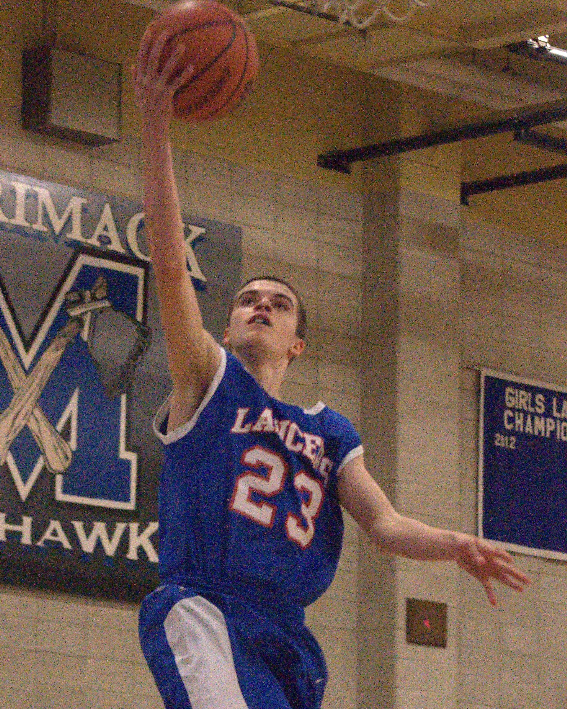 Londonderry's Jacob Coleman goes in for a layup.