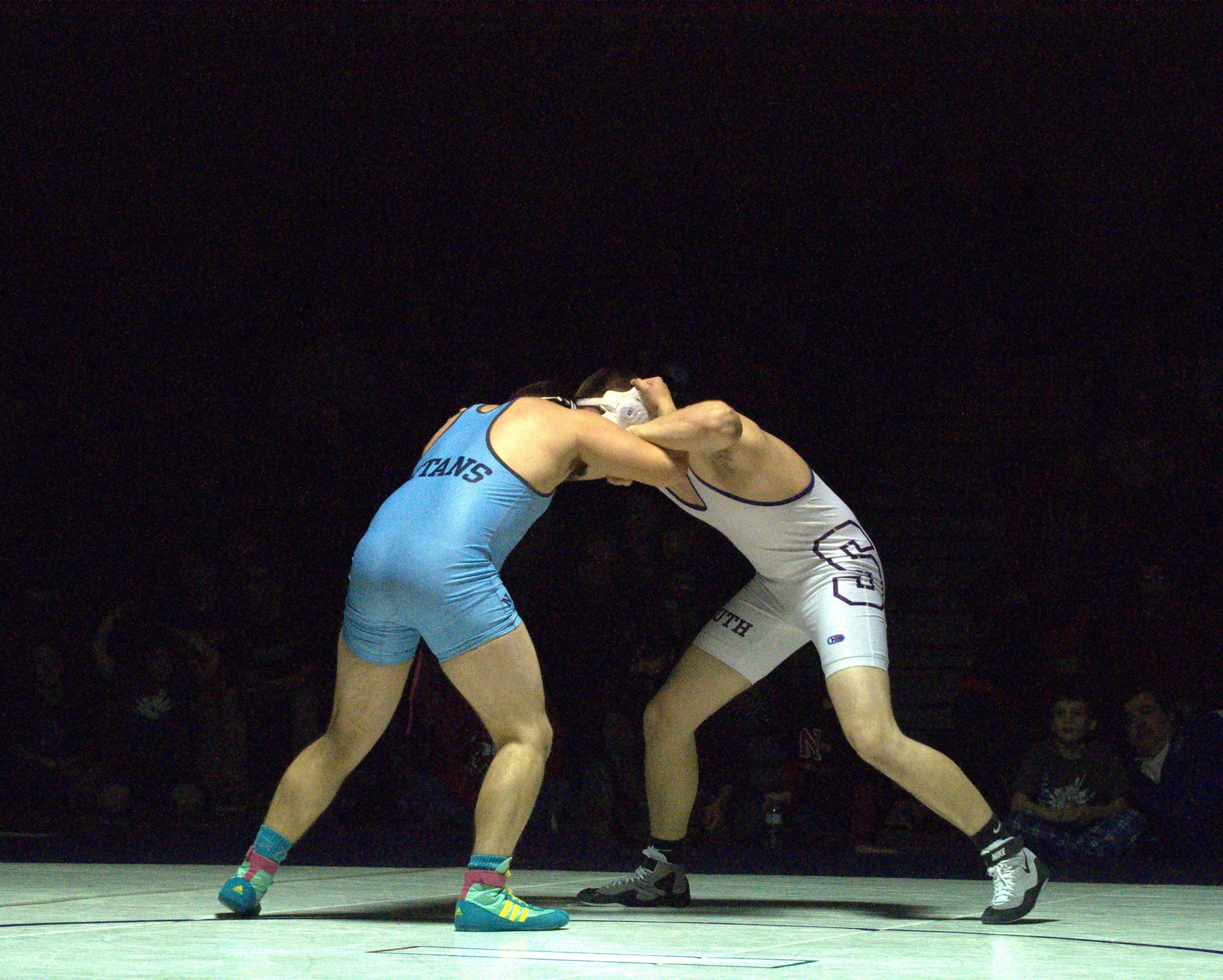 Wrestlers from Nashua North and Nashua South compete during last Wednesday's dual meet.