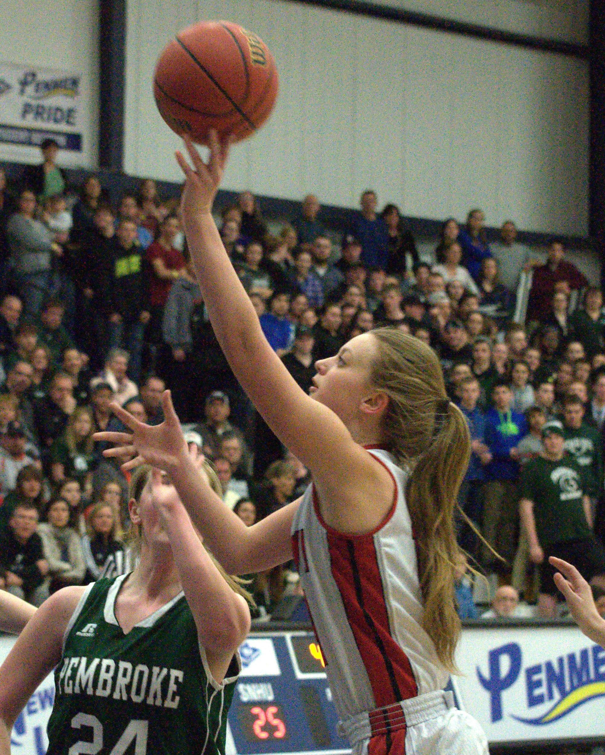 Coe-Brown's Abigail Ahern takes a shot.