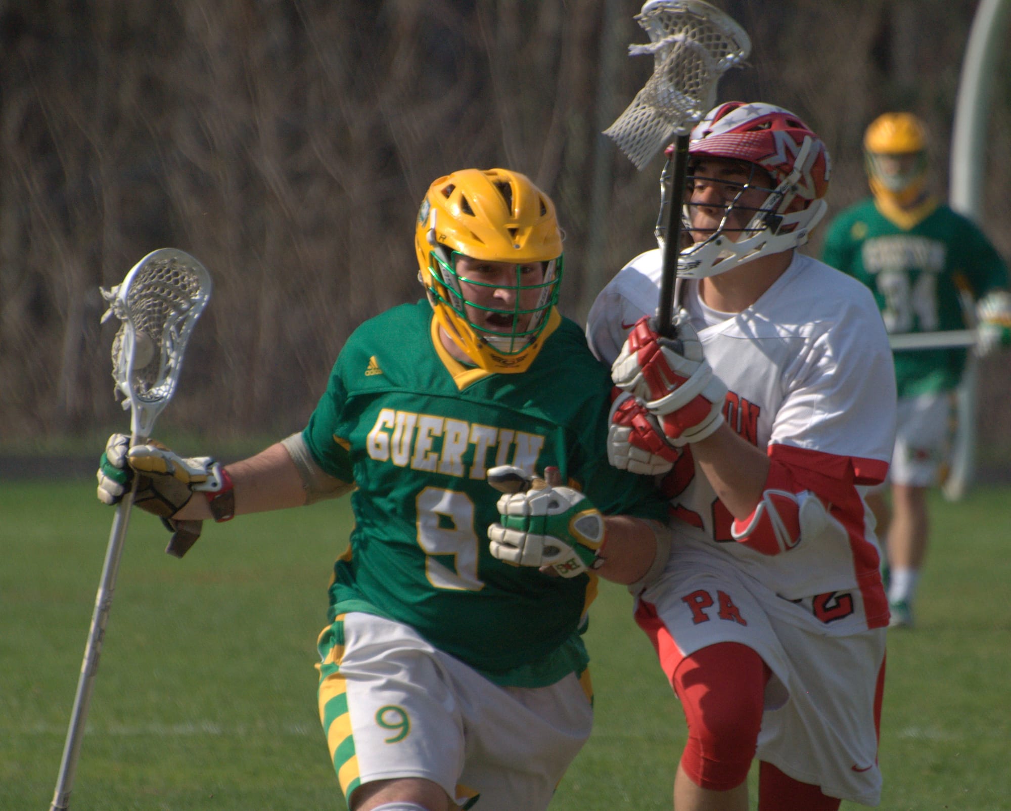 Pinkerton's Nick Combs tries chases after Bishop Guertin's Dillon Hayes during Monday's game.