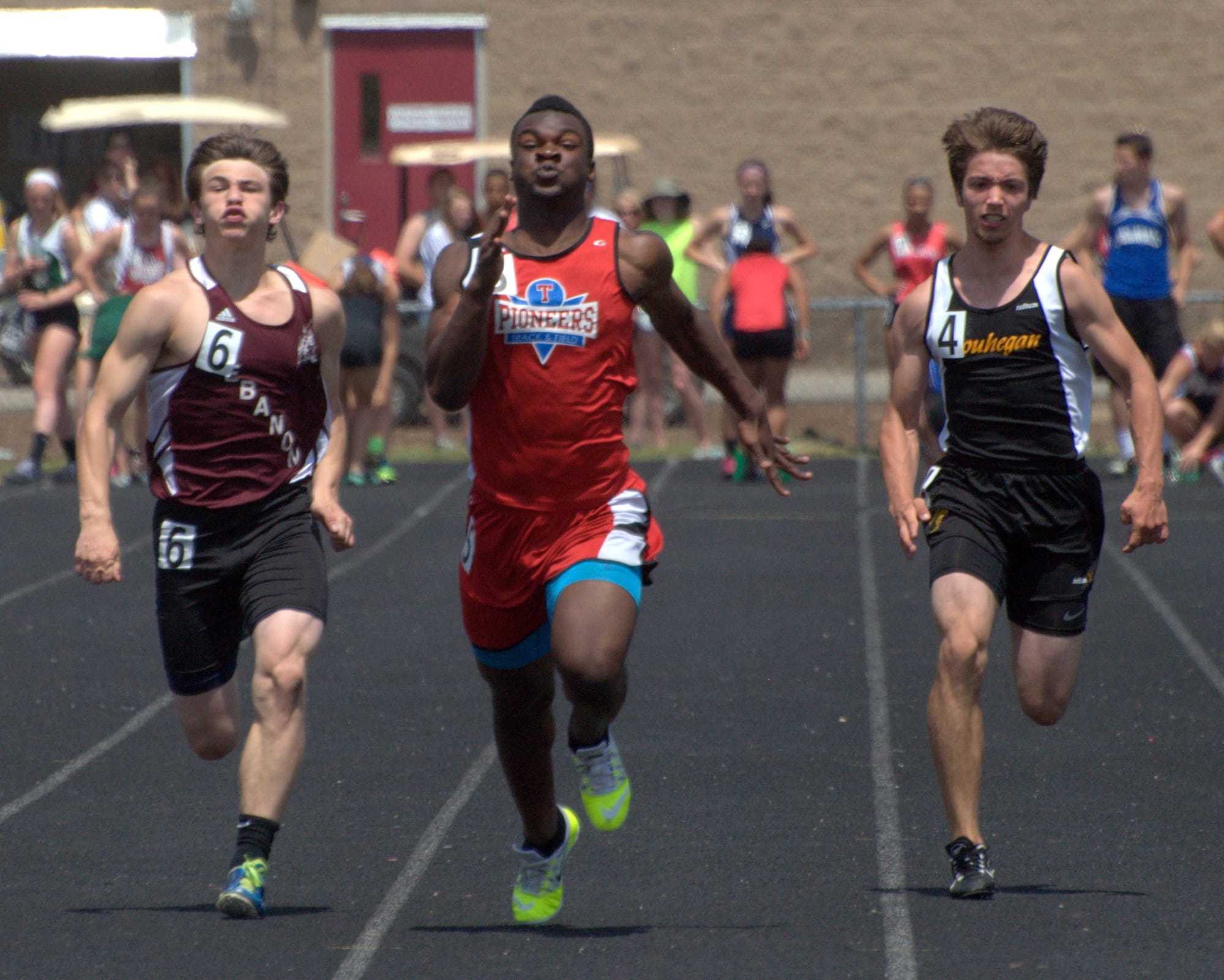 Prelims of the 100-meter dash.