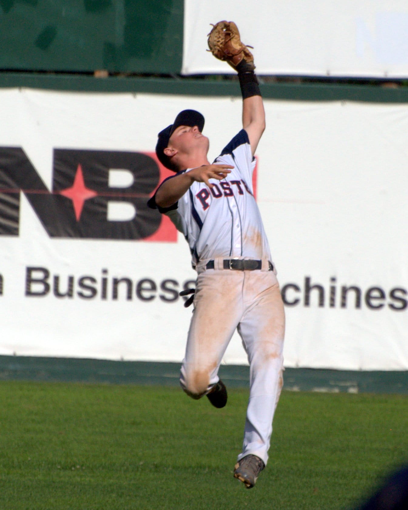 Dover Post 8's JT Bishop makes a catch during Friday's game.