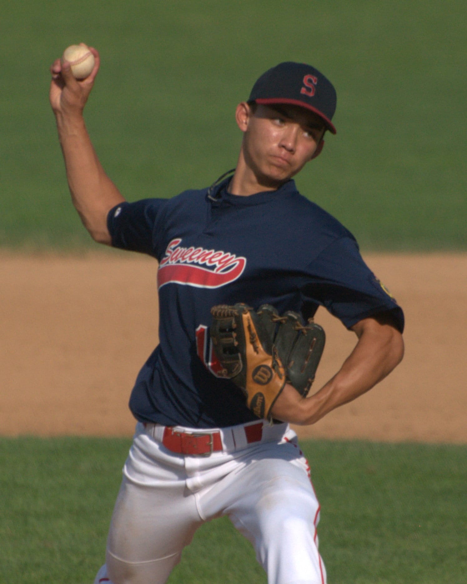 Sweeney's Connor Lyons pitches during Tuesday's game against Dover.
