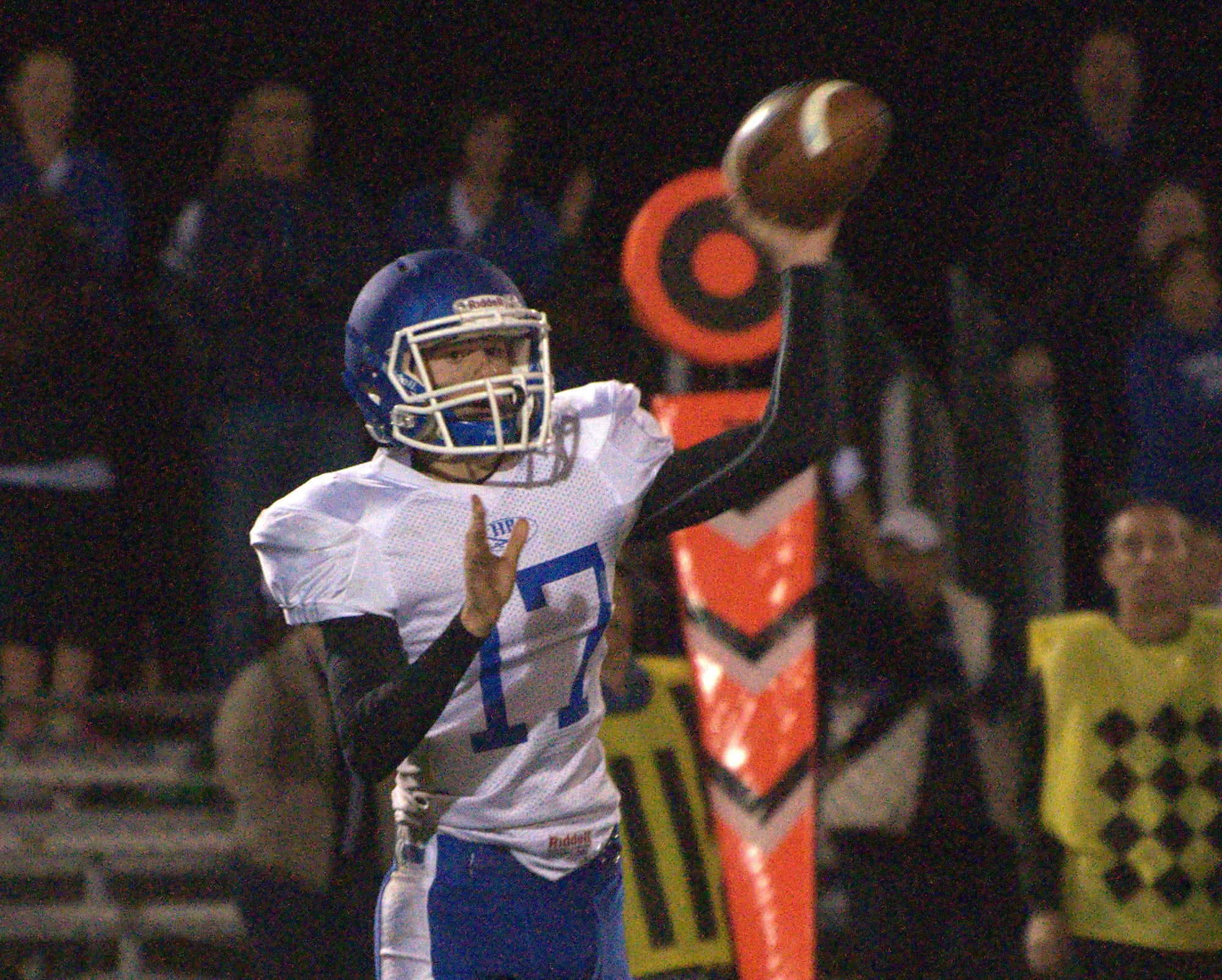 Hollis Brookline's Tyler Bergerson makes a pass.