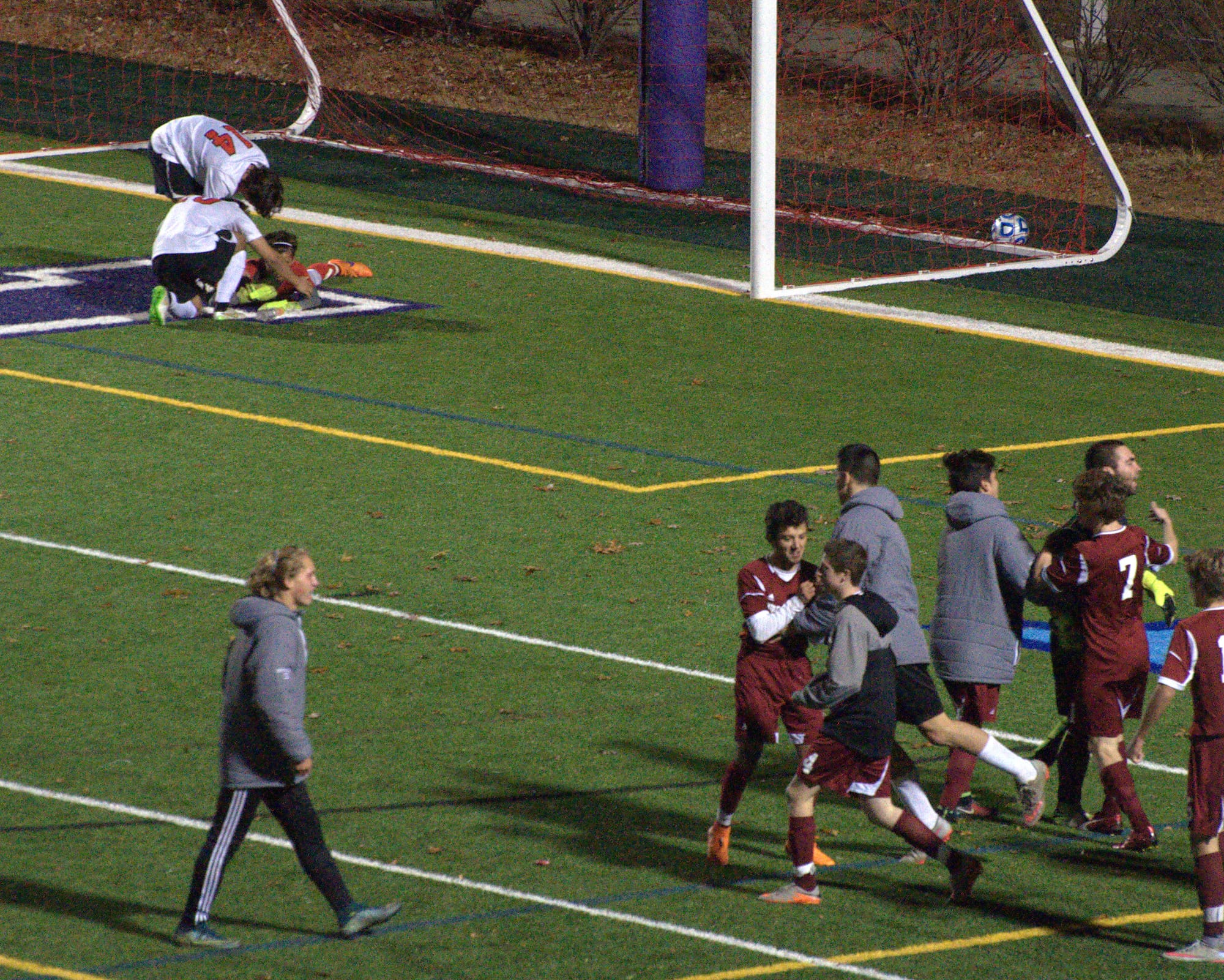 Concord players celebrate after beating Bedford in the semifinals