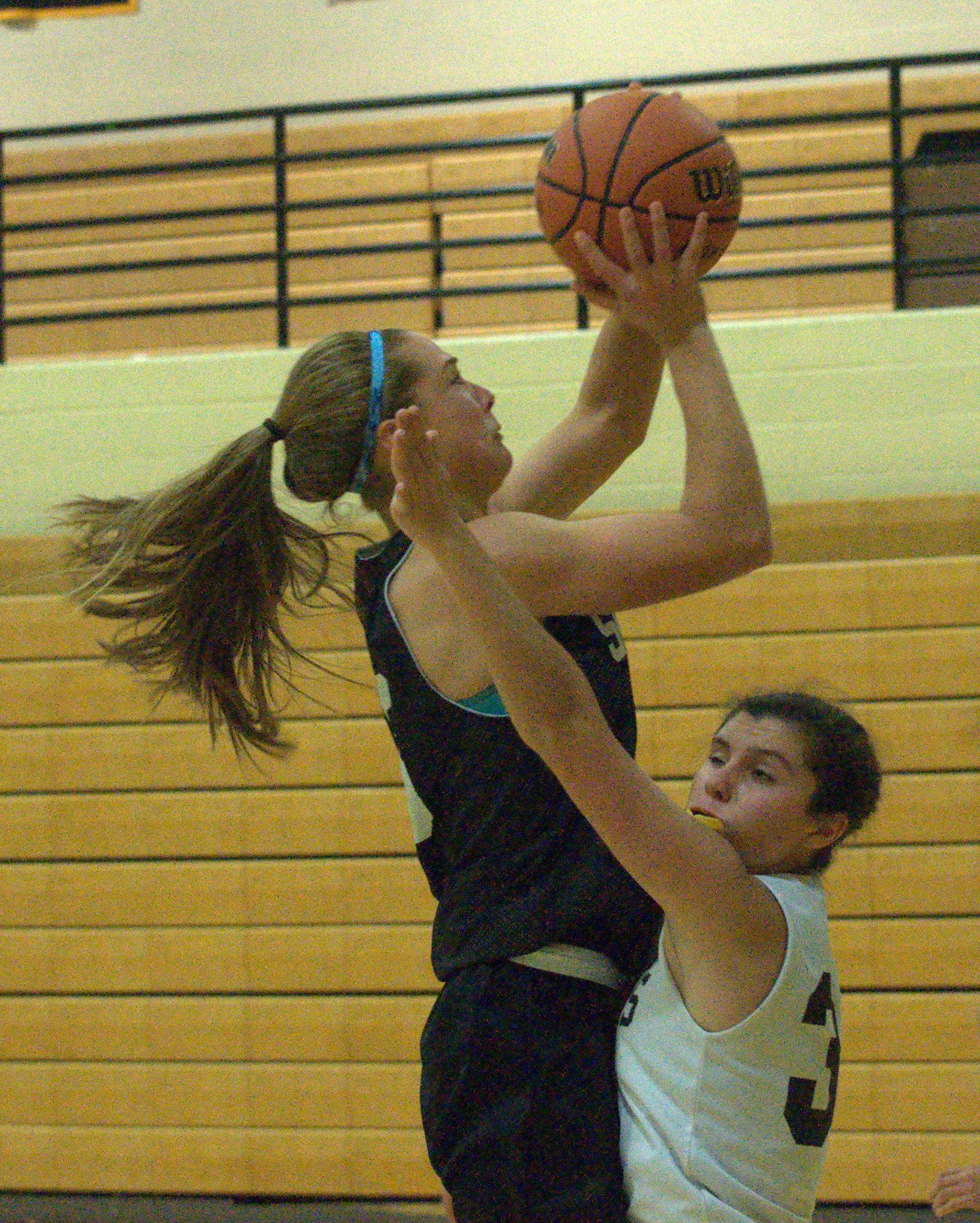 Souhegan's Hannah Chick takes a shot during practice.