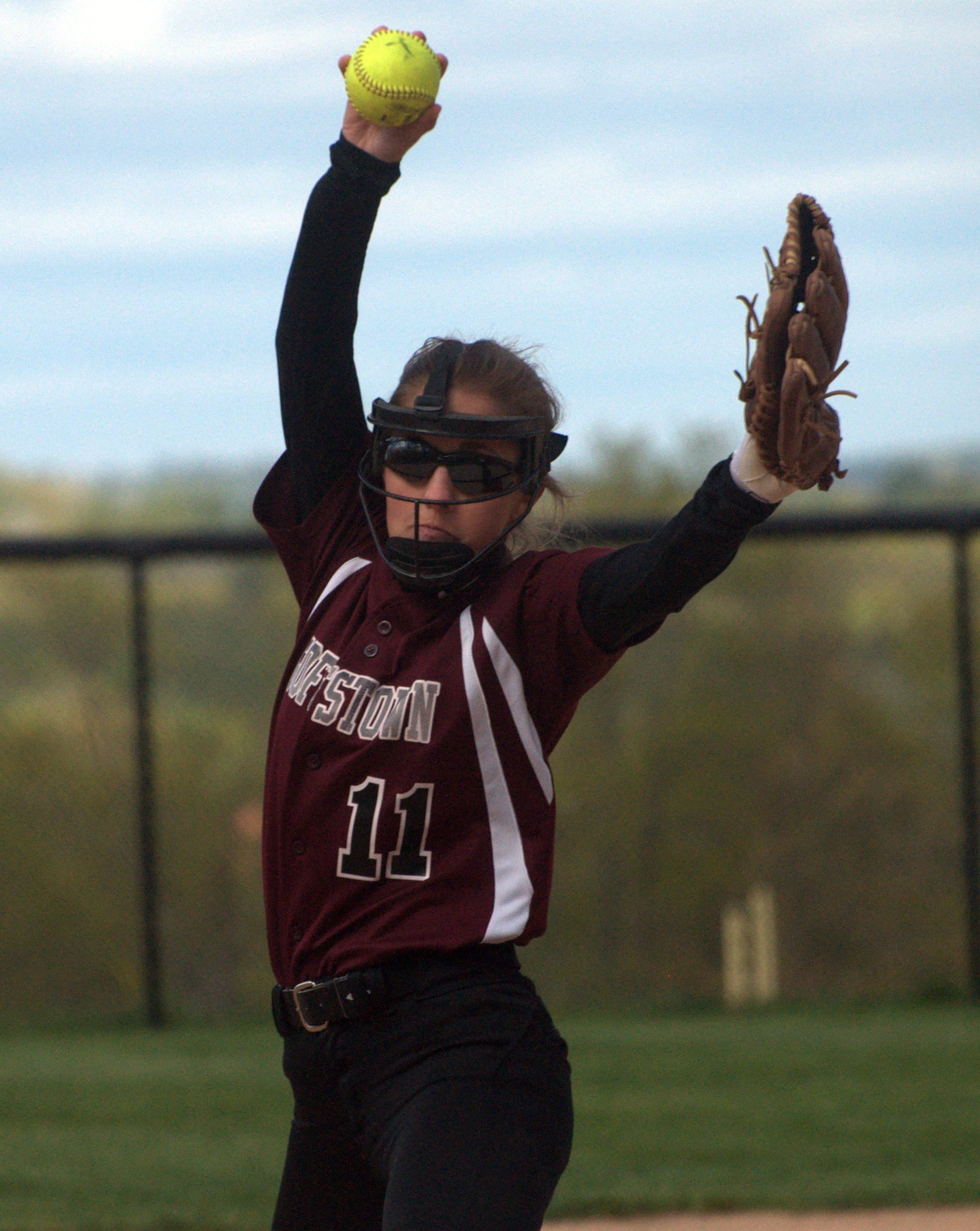 Goffstown's Emma Campbell delivers a pitch.