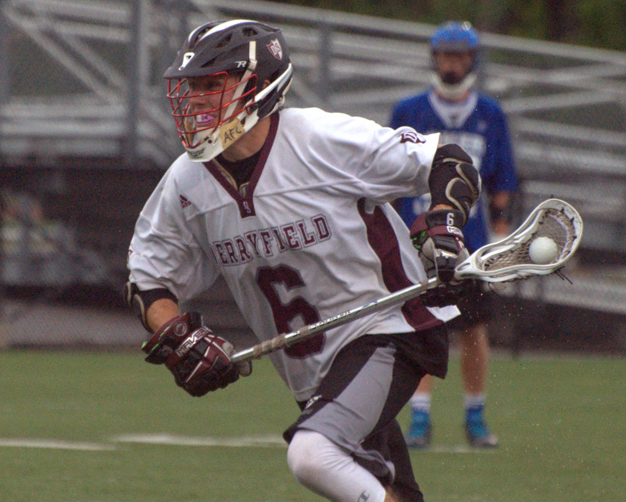 Derryfield's Mike Chiasson makes a move toward the goal.