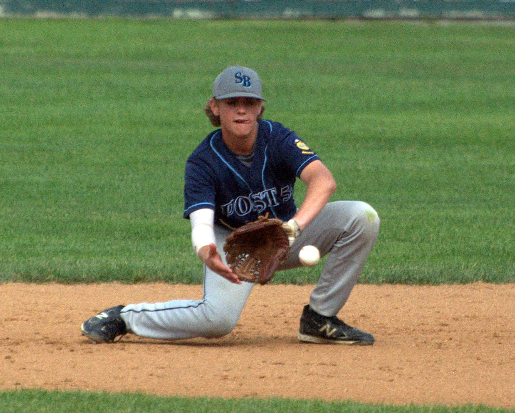 Bedford's Ryan Lee makes a stop during Saturday's game.